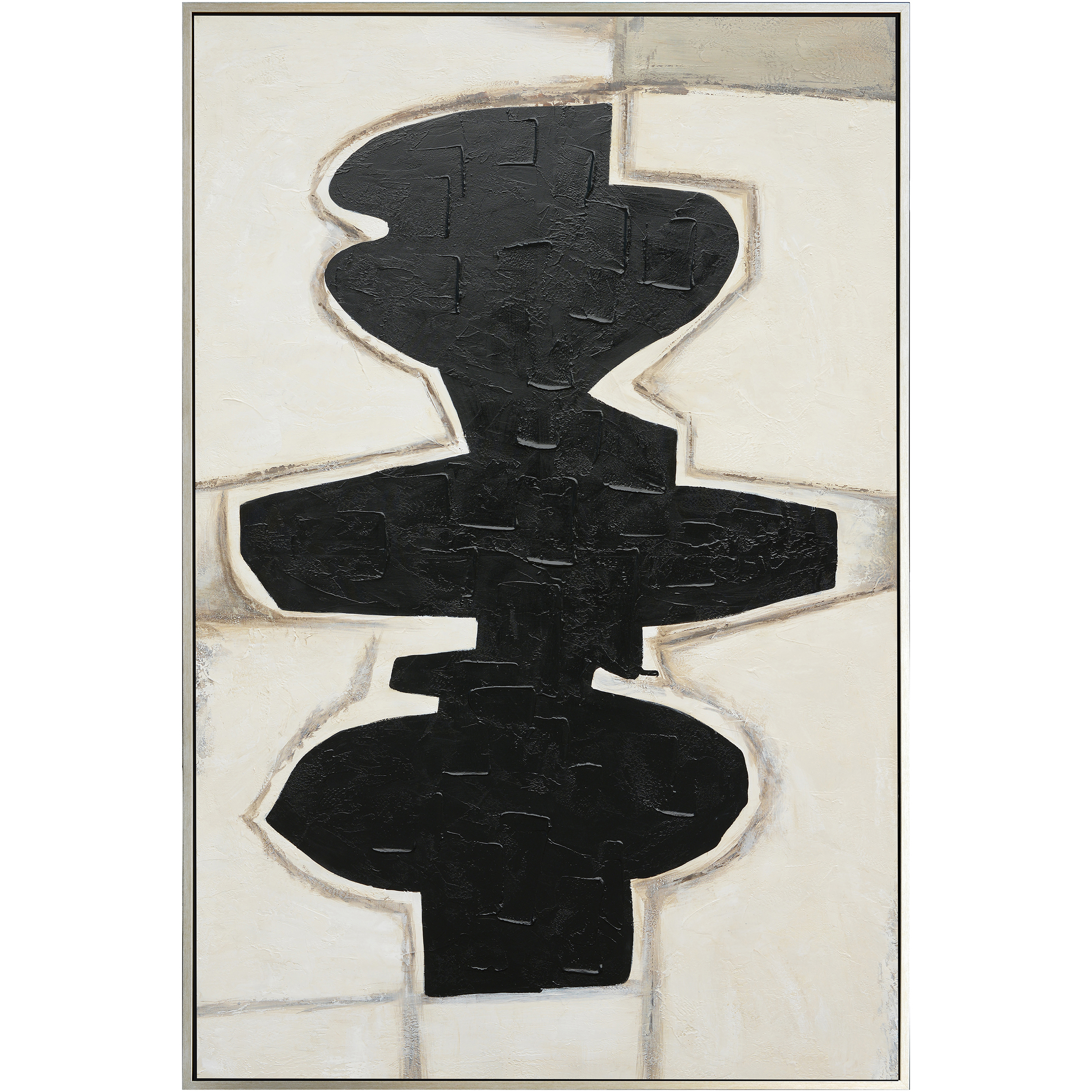 Monolith Balance Canvas Multicolor and Champagne Silver Wall Art