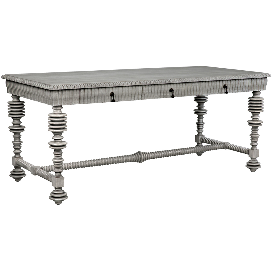 Portuguese 72 X 32 inch Distressed Grey Desk