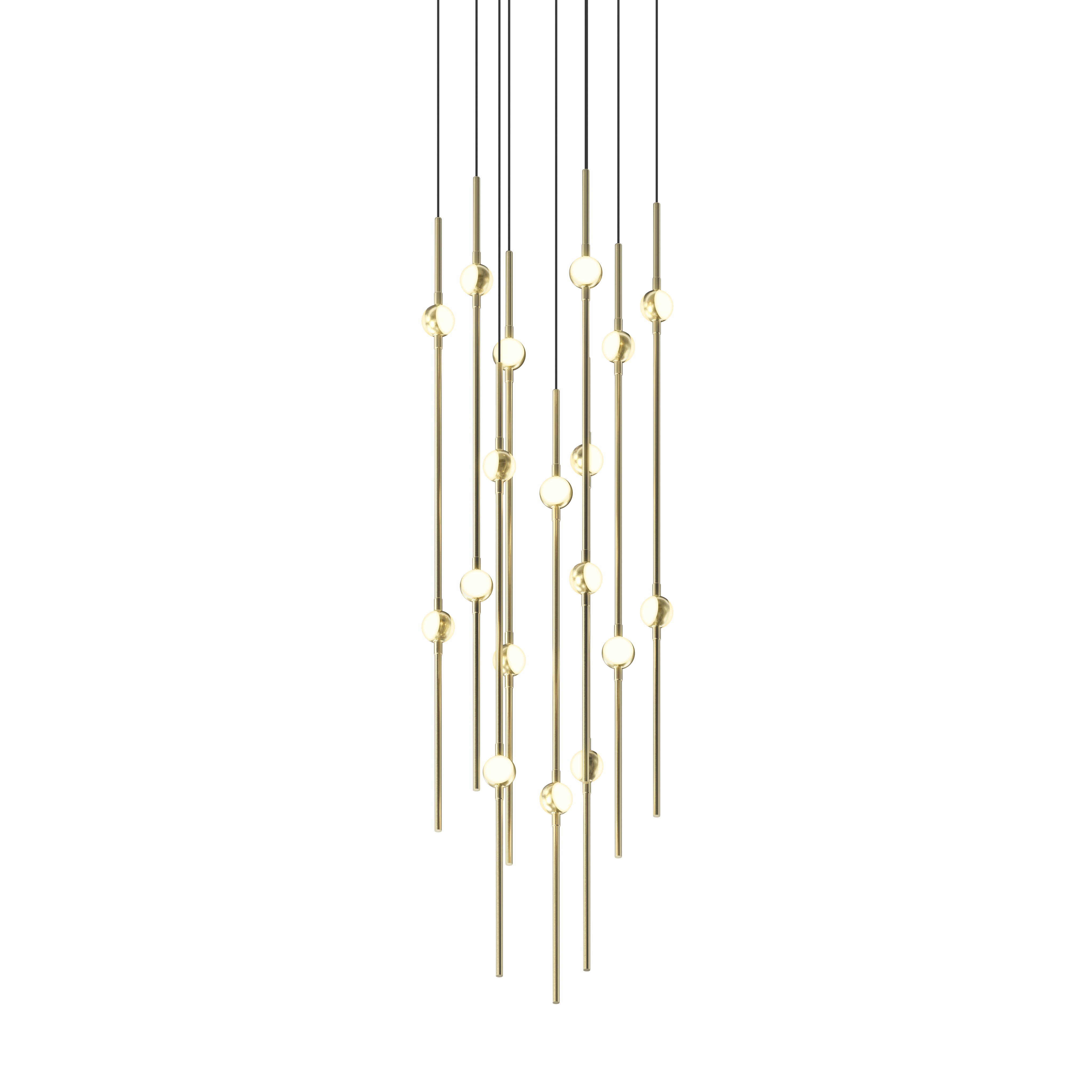 Constellation Aries LED 11.5 inch Satin Brass Pendant Ceiling Light in 3000K, White Optical Acrylic, 10 FT. Cord