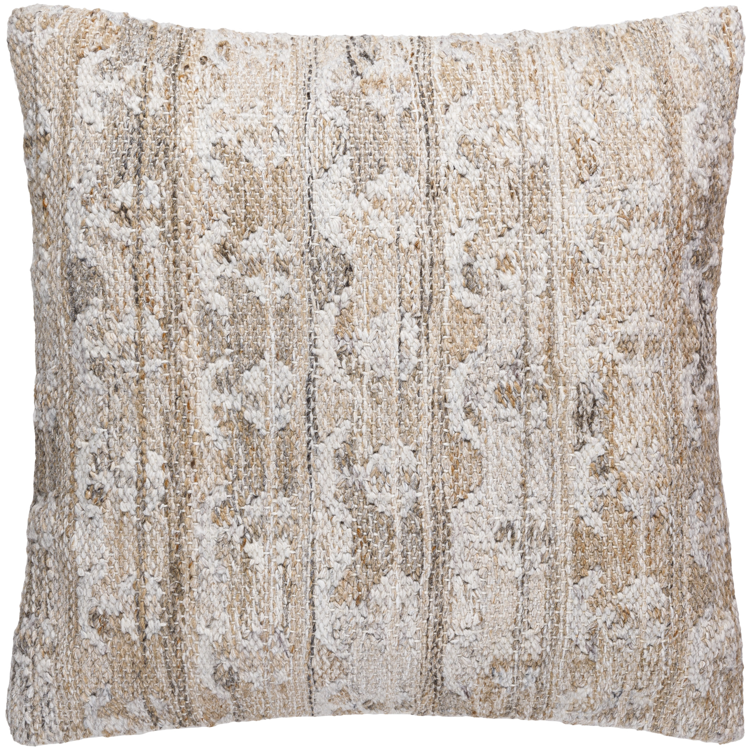 Kobe 18 X 18 inch Tan / Off-White / Gray Accent Pillow