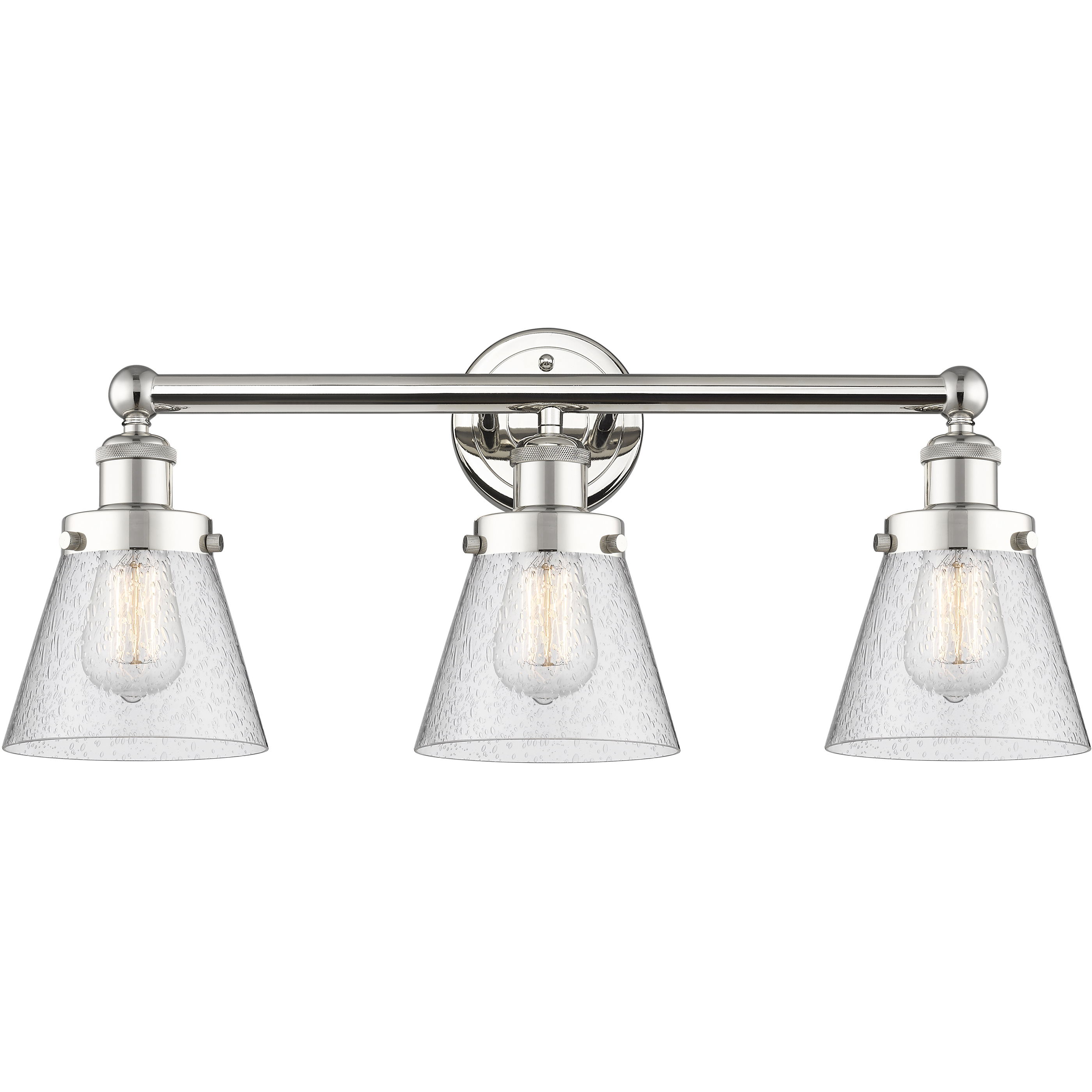 Cone 3 Light 24.5 inch Polished Nickel Bath Vanity Light Wall Light in Seedy