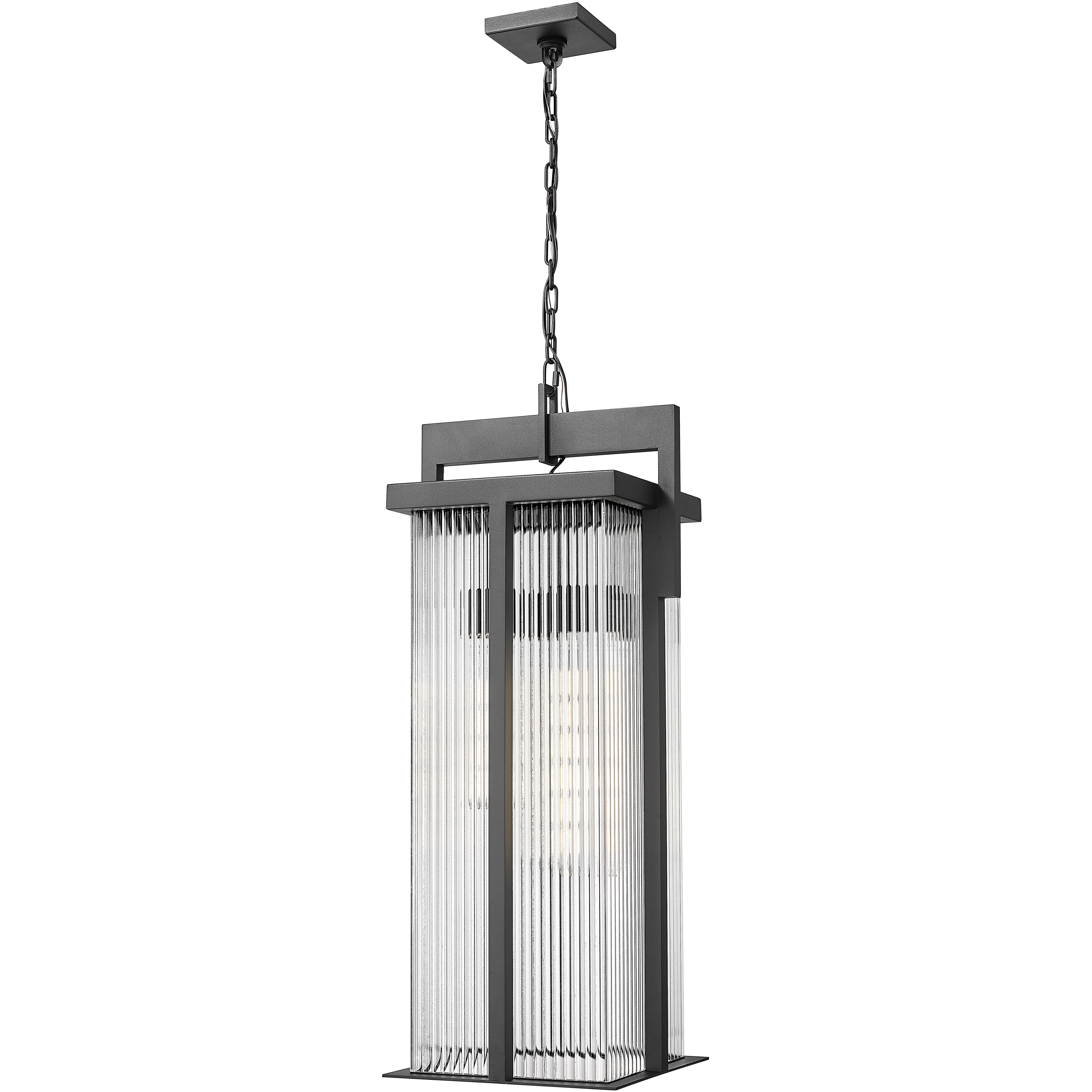 Fortis 3 Light 12.75 inch Sand Black Outdoor Chain Mount Ceiling Fixture