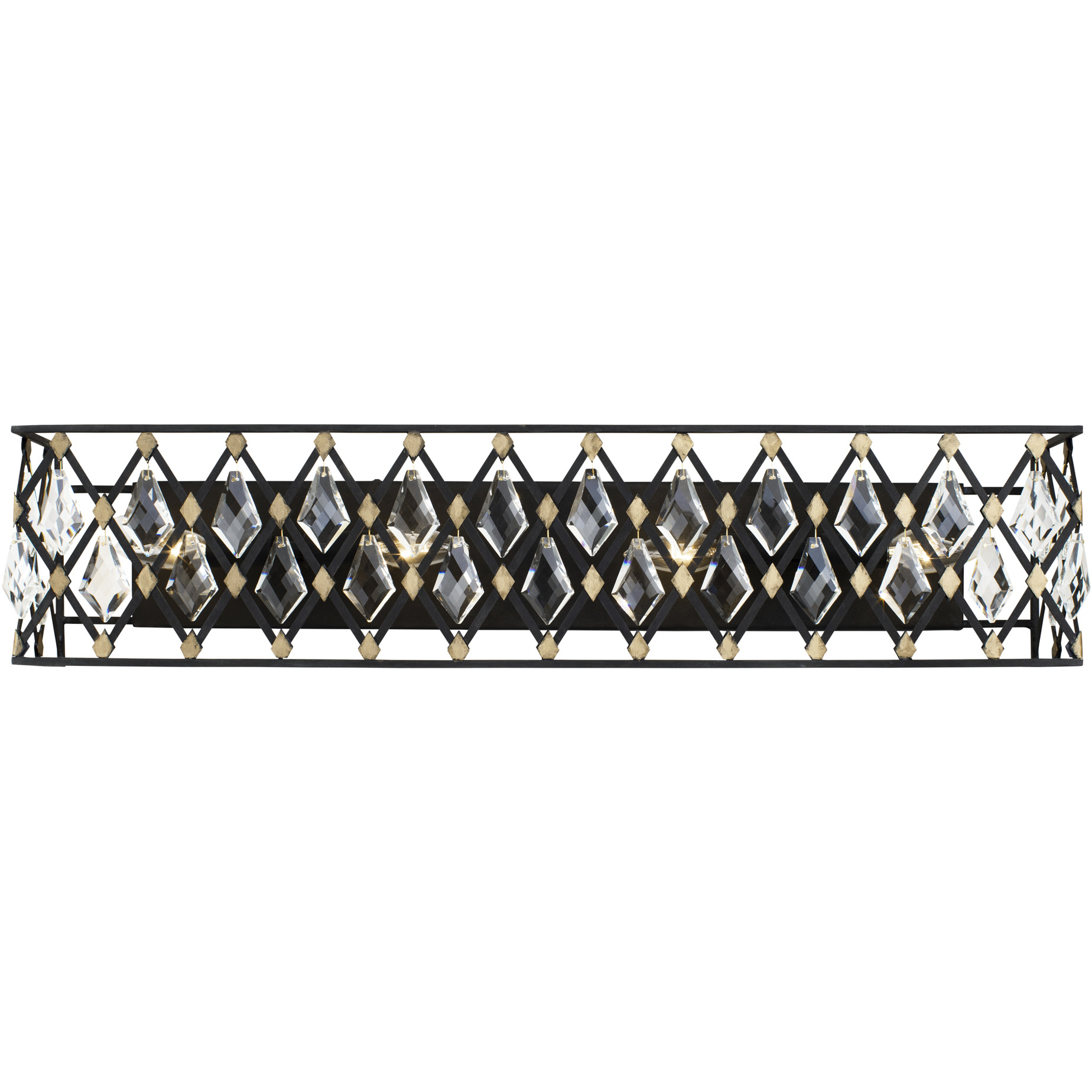 Windsor 4 Light 31 inch Carbon and Havana Gold Bath Vanity Light Wall Light
