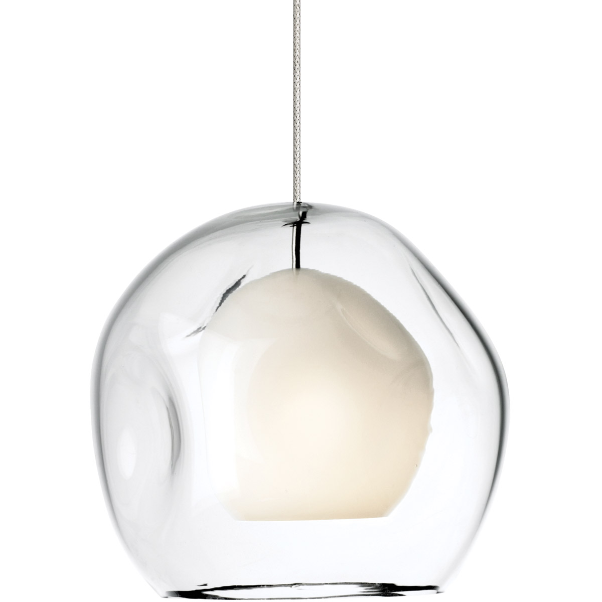 Mini Jasper 1 Light 120 Satin Nickel Low-Voltage Pendant Ceiling Light in Monopoint, Clear Glass