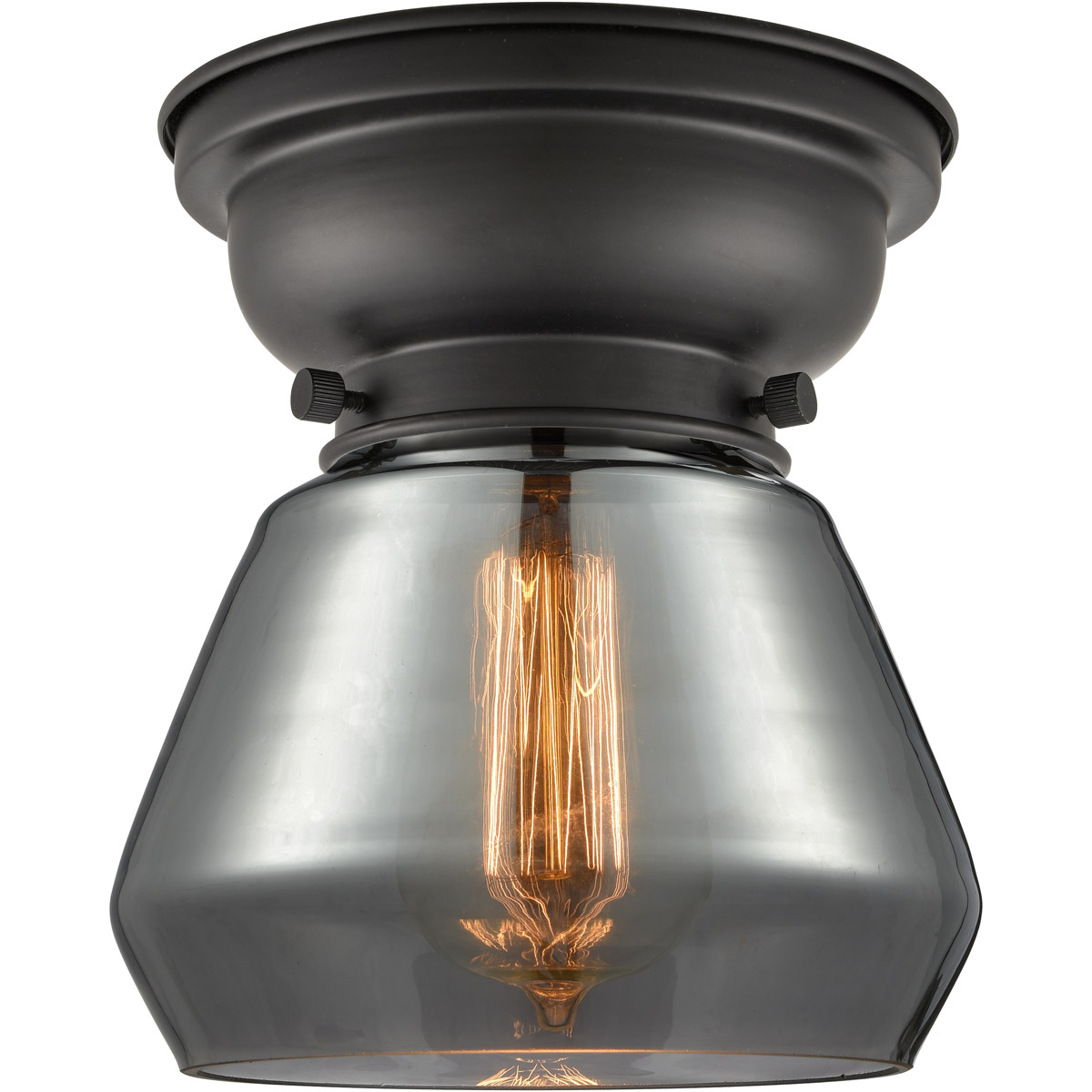 Aditi Fulton LED 7 inch Polished Chrome Flush Mount Ceiling Light in Matte White Glass, Aditi