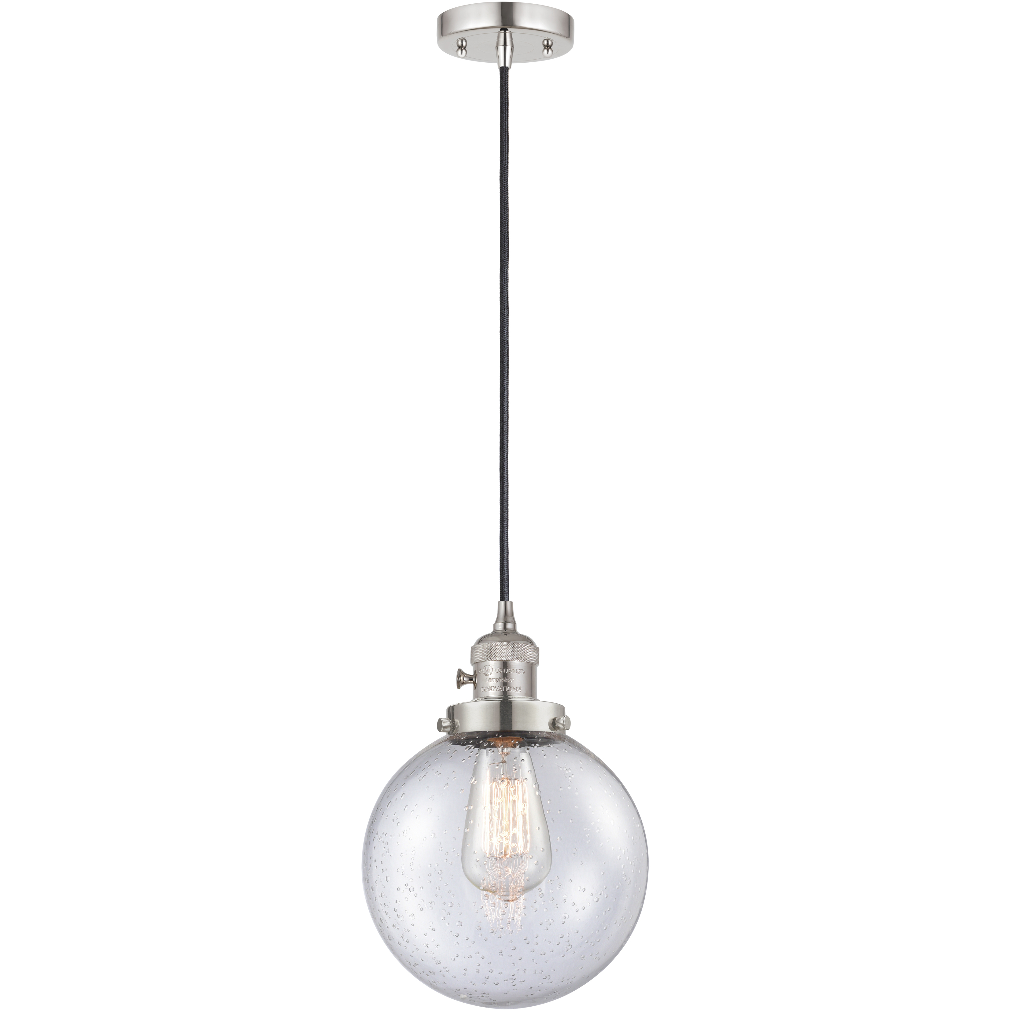 Franklin Restoration Beacon 1 Light 8 inch Polished Nickel Mini Pendant Ceiling Light in Incandescent, Seedy