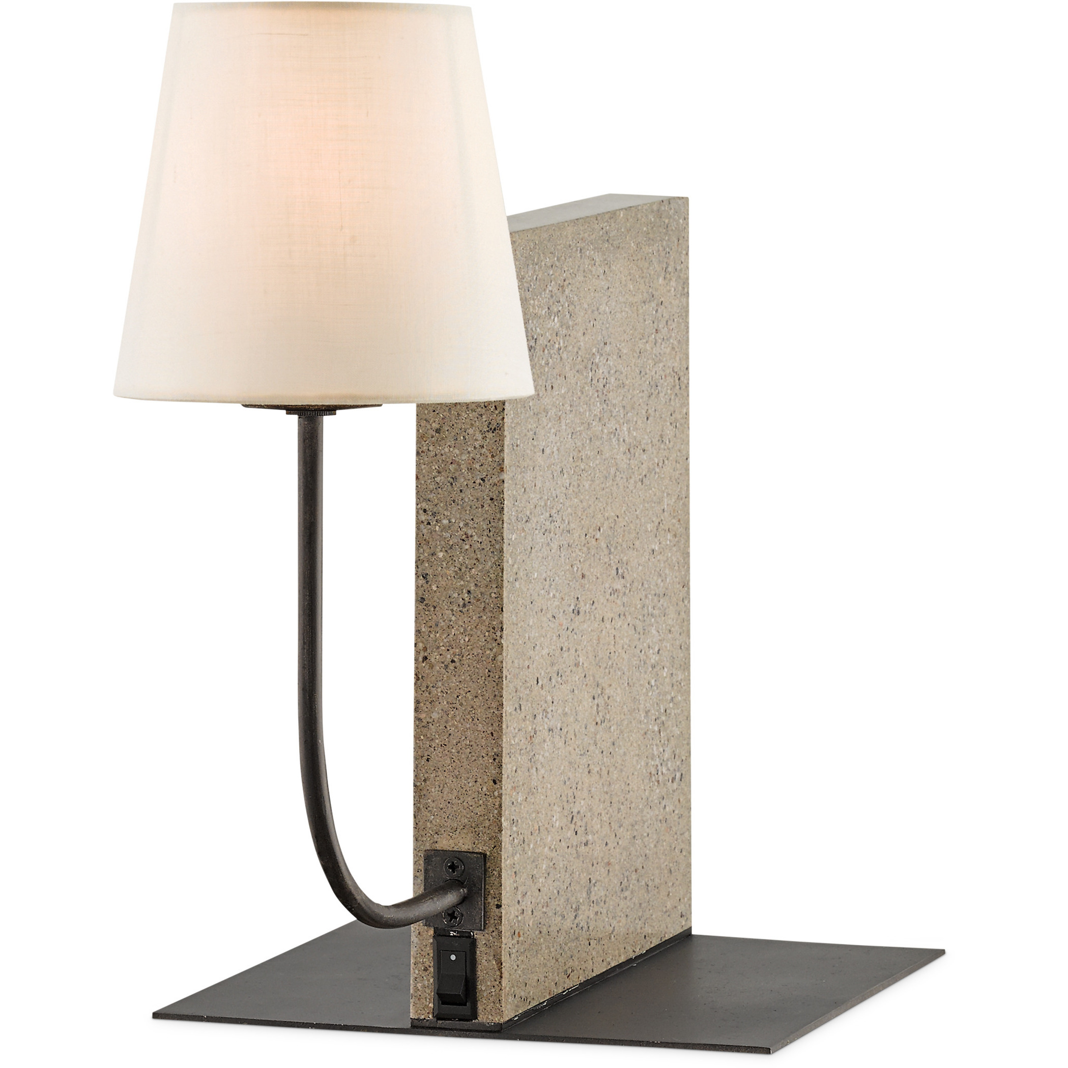 Oldknow 16 inch 25 watt Polished Concrete and Aged Steel Bookcase Lamp Portable Light