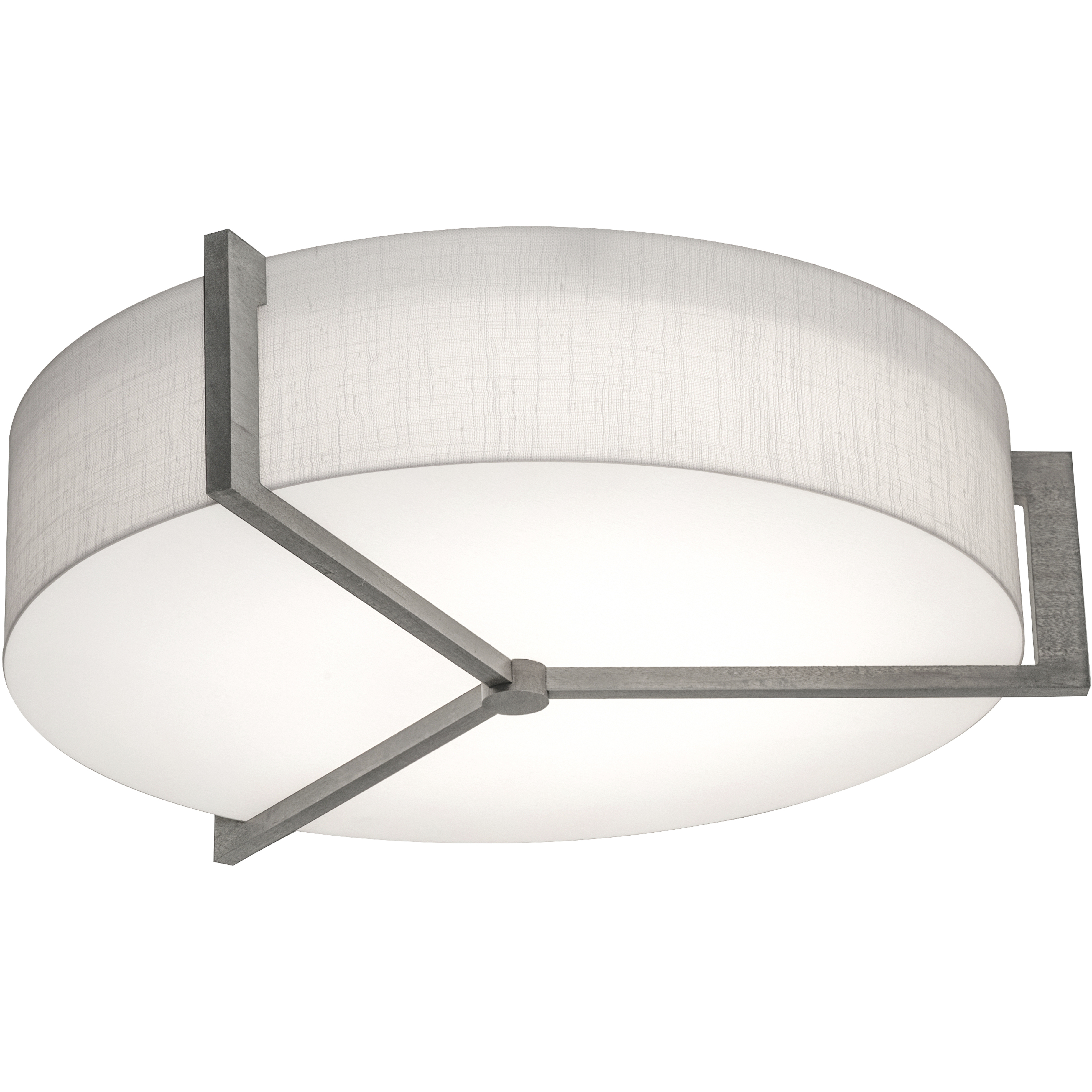 Apex 3 Light 17 inch Weathered Grey Flush Mount Ceiling Light in Linen White