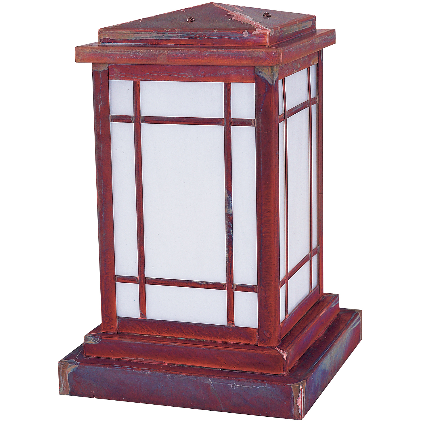 Avenue 1 Light 13.5 inch Rustic Brown Column Mount in White Opalescent