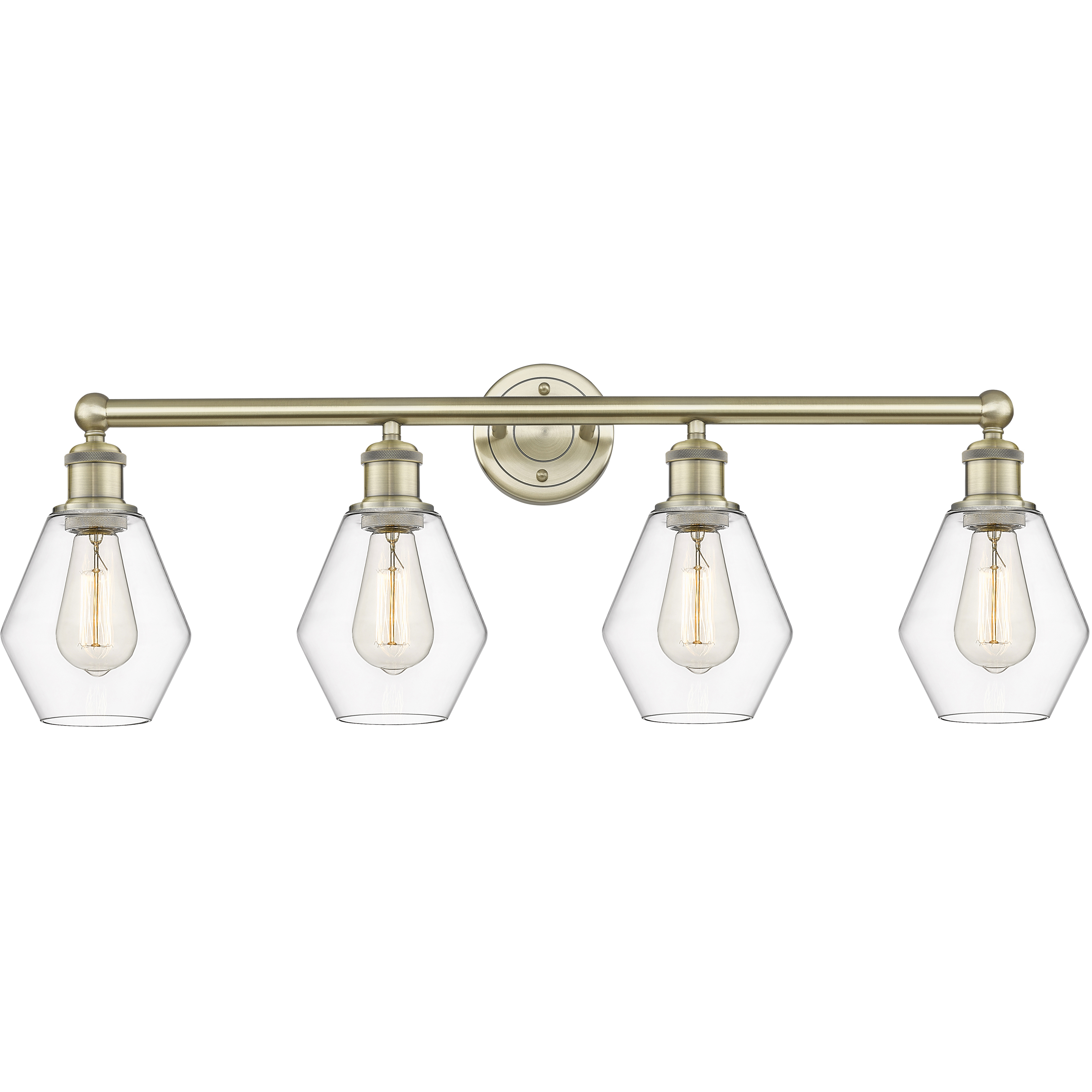 Cindyrella 4 Light 33 inch Antique Brass Bath Vanity Light Wall Light in Clear