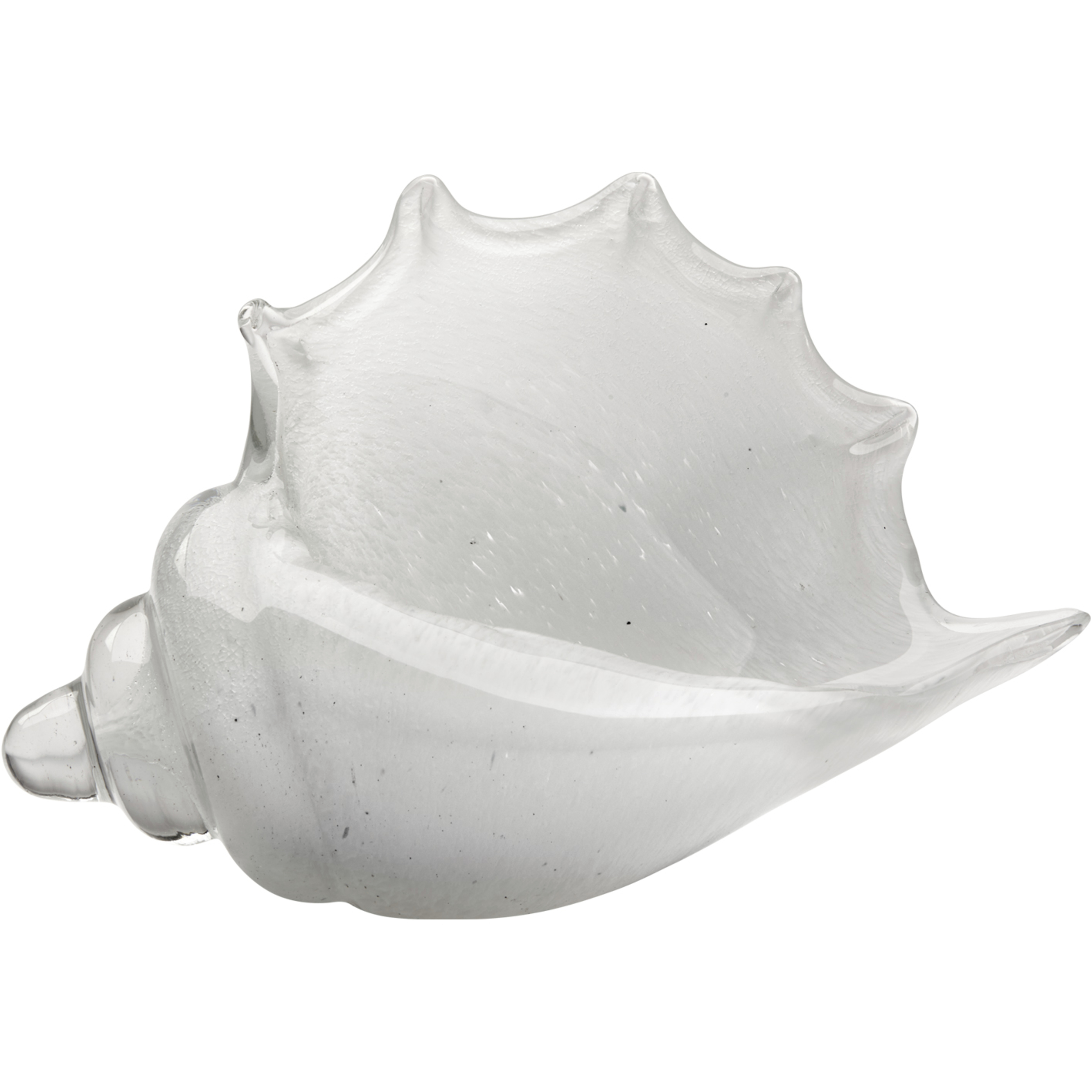 Triton White Blown Glass Shell