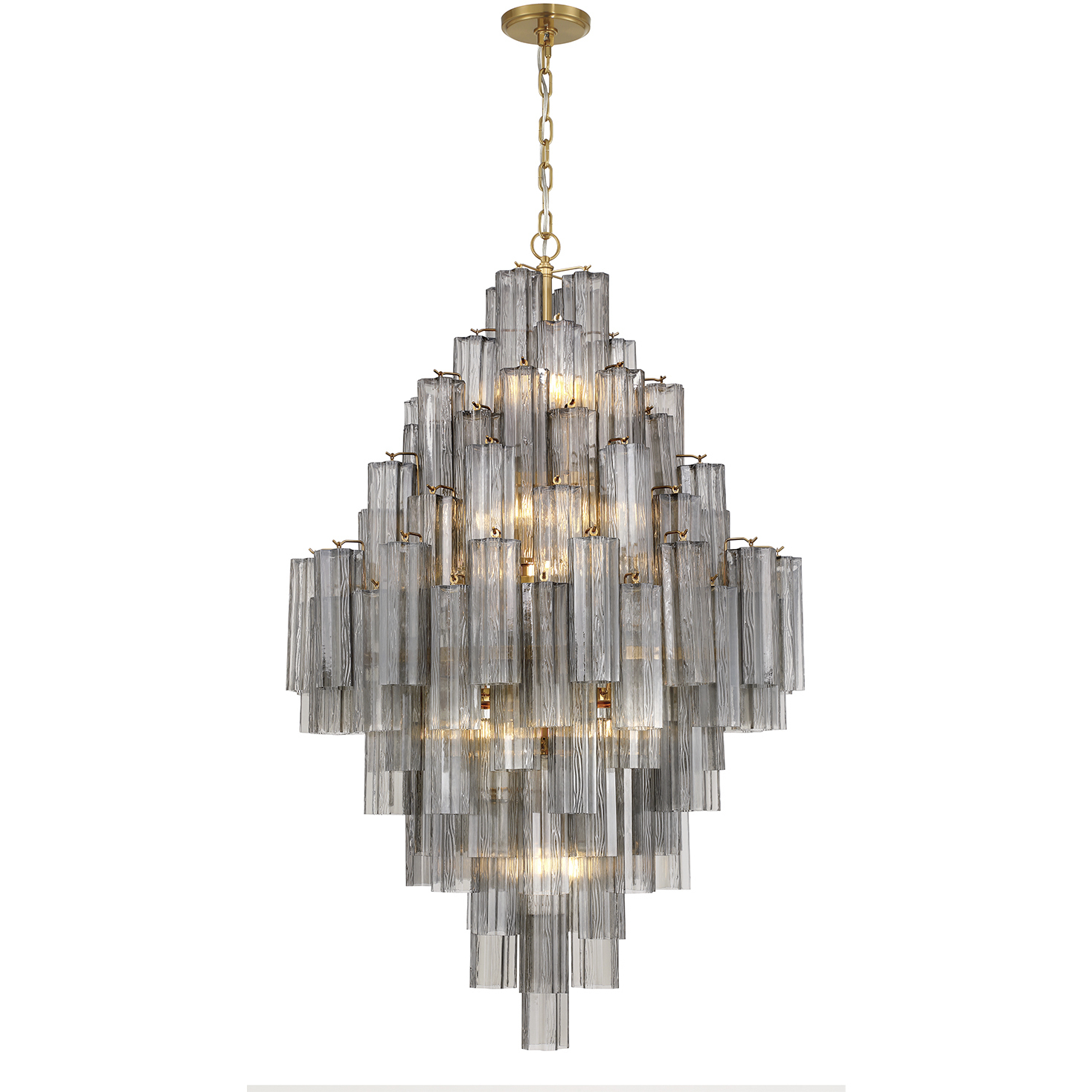 Addis 20 Light 31.5 inch Aged Brass Chandelier Ceiling Light in Smoke