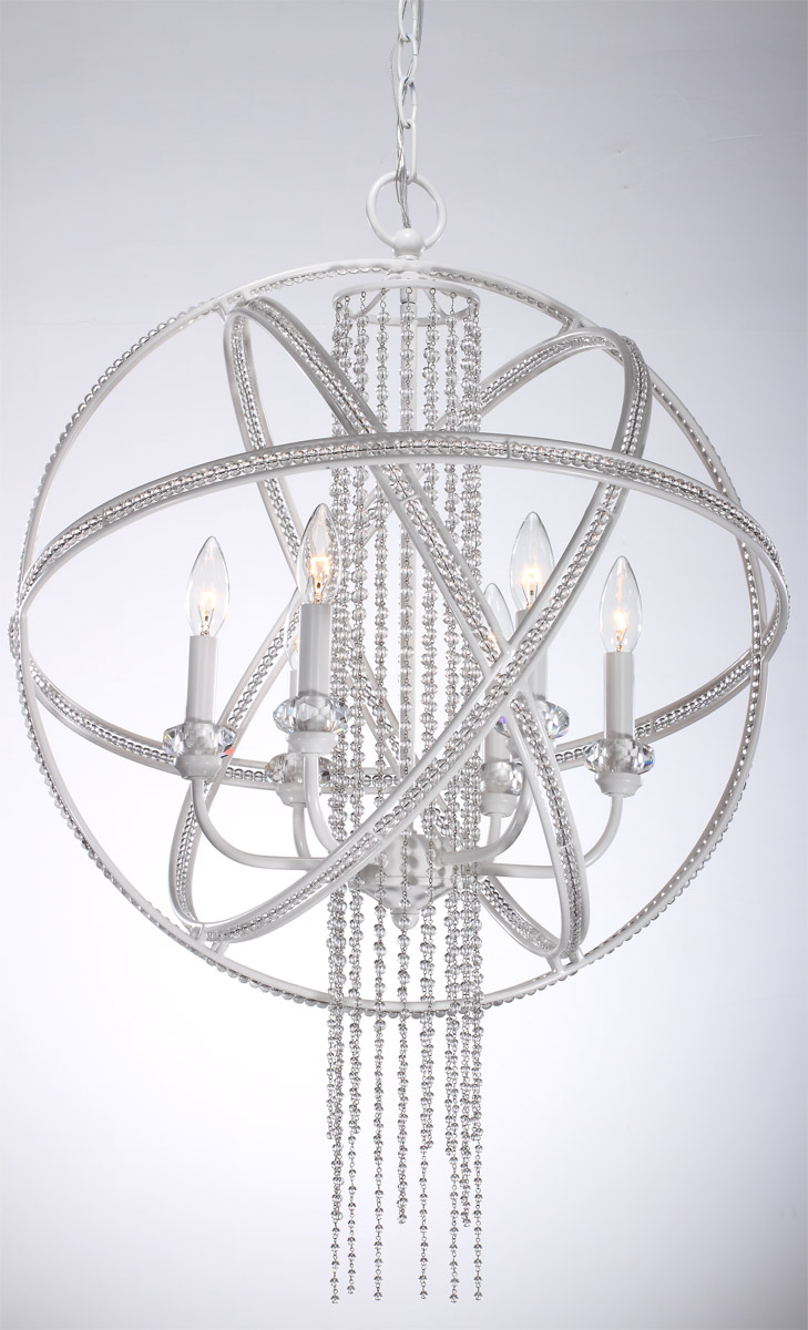 Cascade 6 Light 22 inch Satin White Pendant Ceiling Light