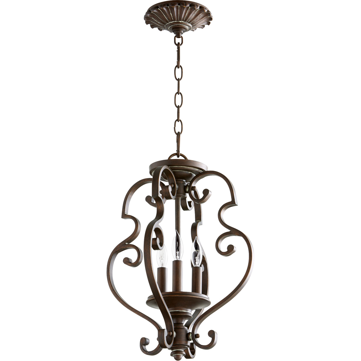 San Miguel 3 Light 13.5 inch Vintage Copper Dual Mount Pendant Ceiling Light