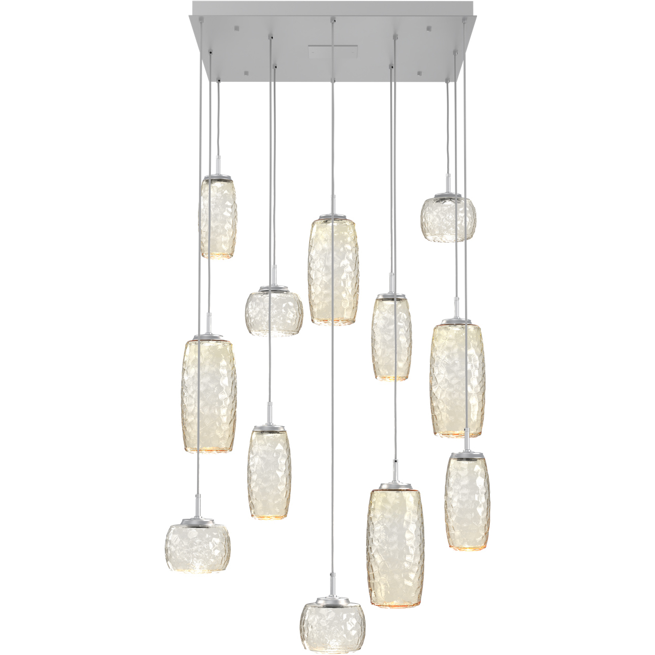 Vessel LED Classic Silver Multi-Pendant Ceiling Light in 3000K LED, Amber