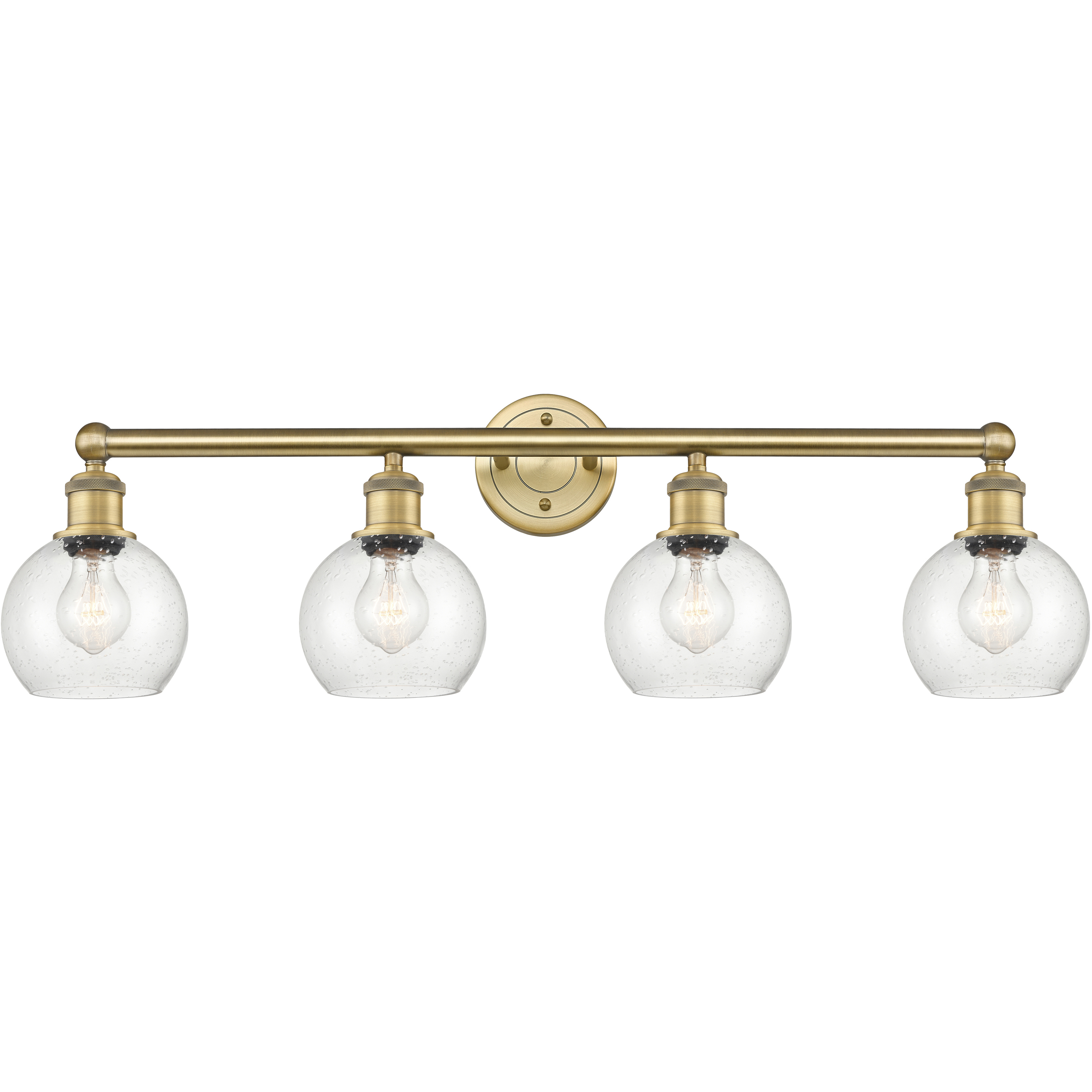 Athens 4 Light 33 inch Brushed Brass Bath Vanity Light Wall Light in Seedy