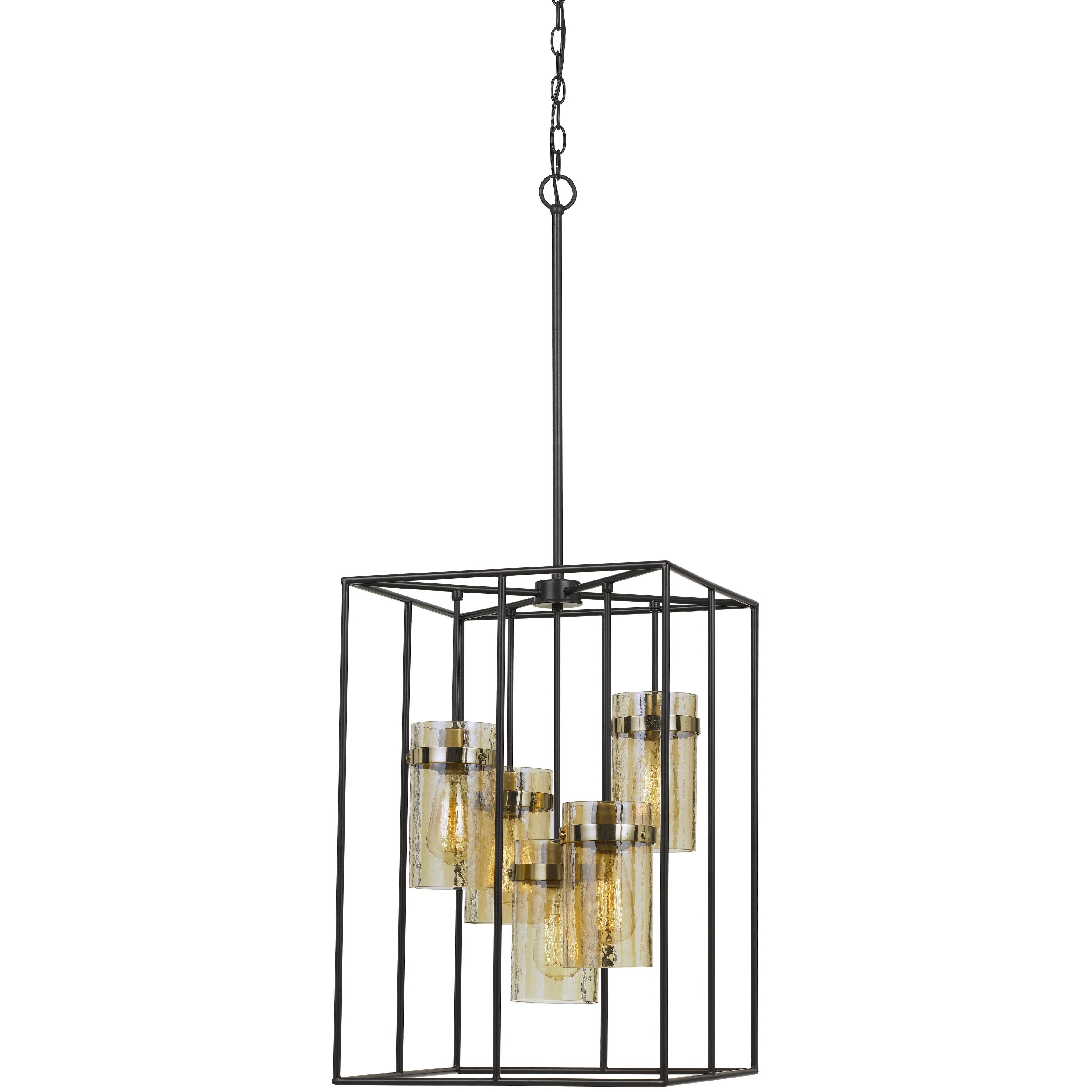 Cremona 5 Light 16.5 inch Black and Antique Brass Pendant Ceiling Light