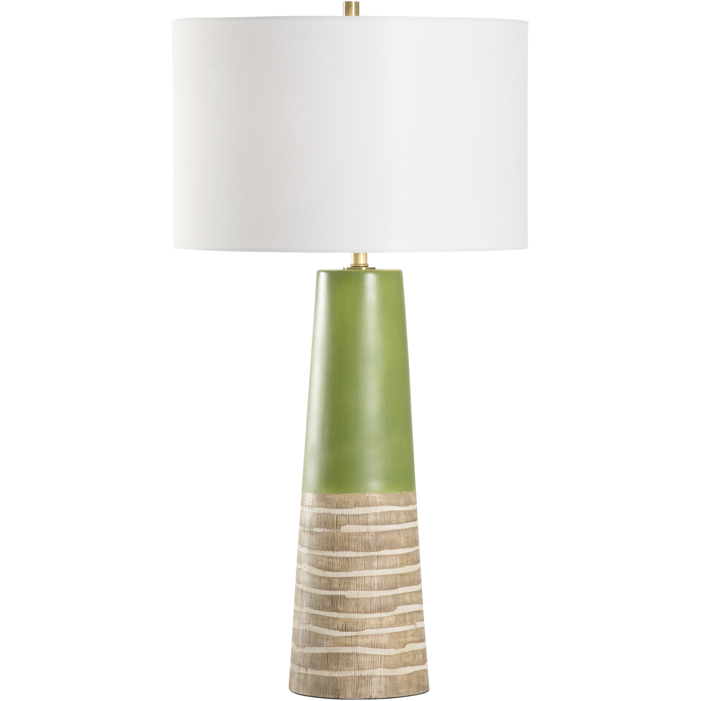 Manila Palm 23.5 inch 100 watt Green and Brown Table Lamp Portable Light