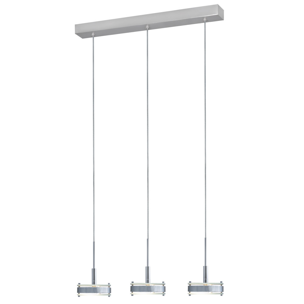 Discus 3 Light Satin Nickel Pendant Ceiling Light