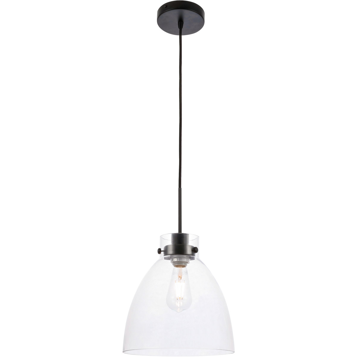 Genesee 1 Light 10.5 inch Black Pendant Ceiling Light