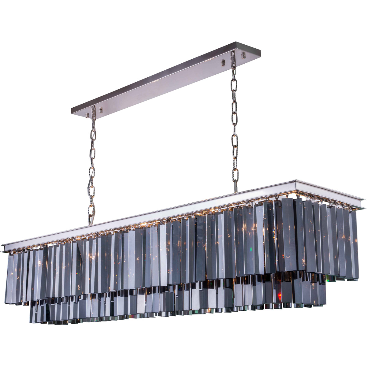 Sydney 12 Light 60 inch Polished Nickel Pendant Ceiling Light in Silver Shade, Urban Classic