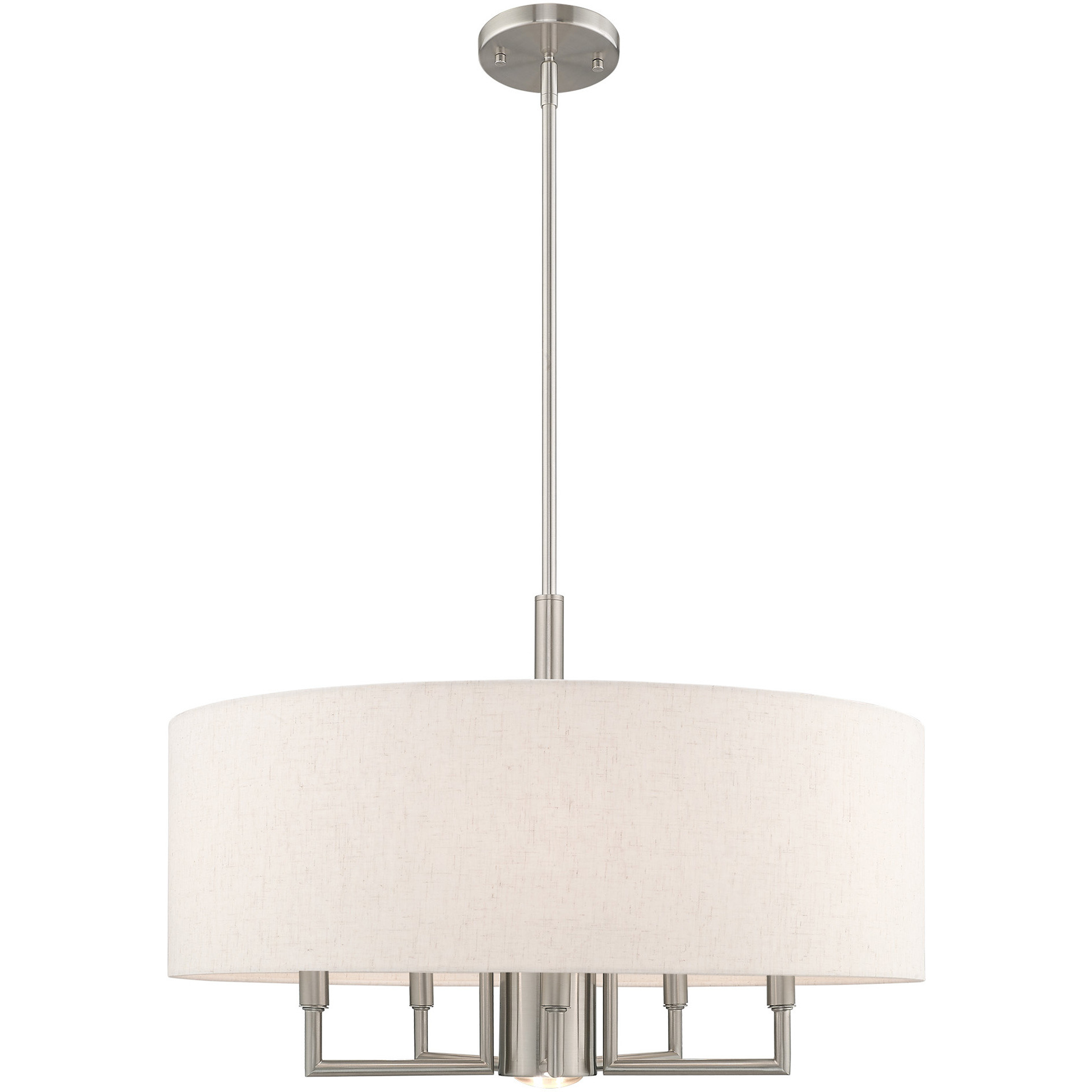 Meridian 6 Light 24 inch Brushed Nickel Pendant Chandelier Ceiling Light