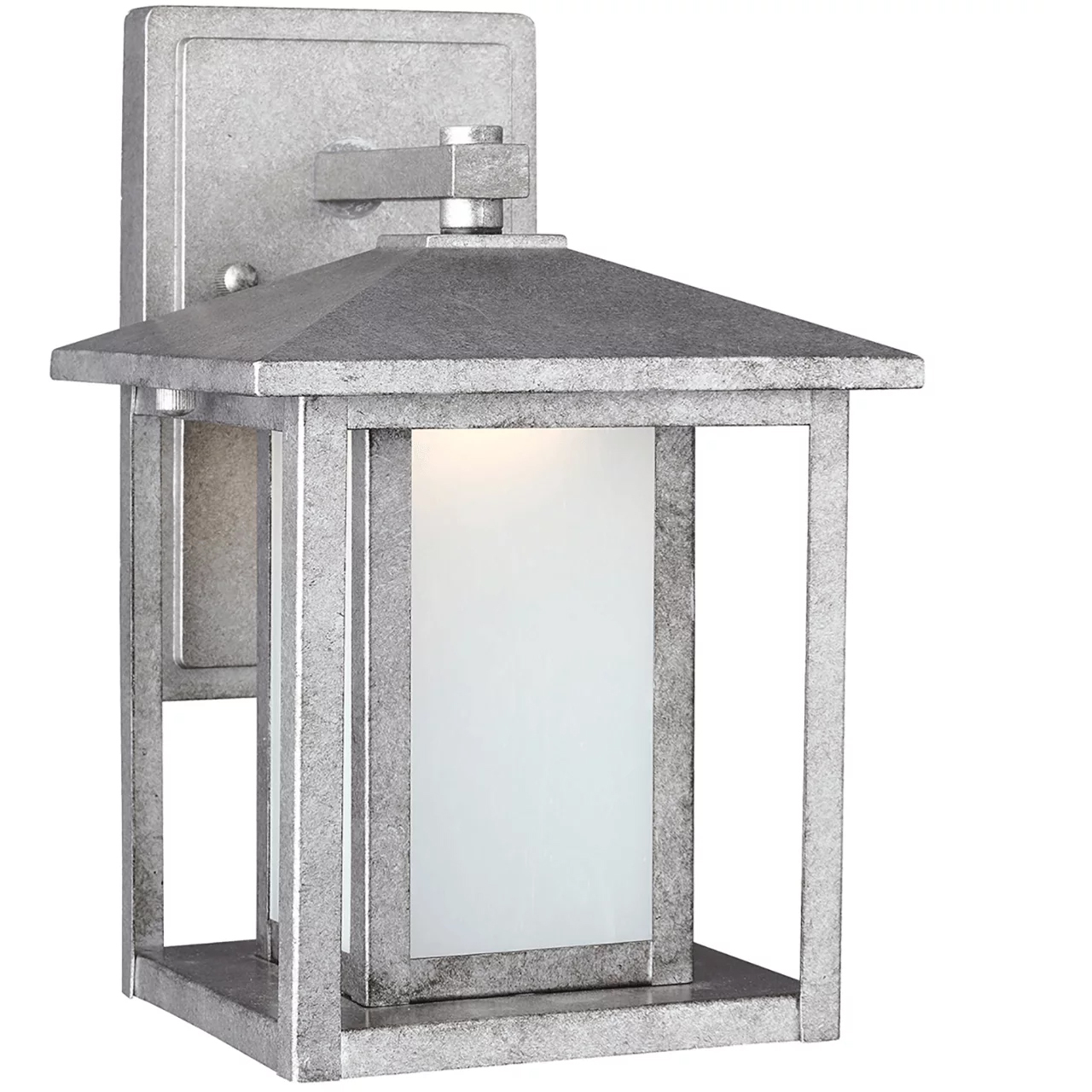 Hunnington 1 Light 11 inch Weathered Pewter Outdoor Wall Lantern, Small
