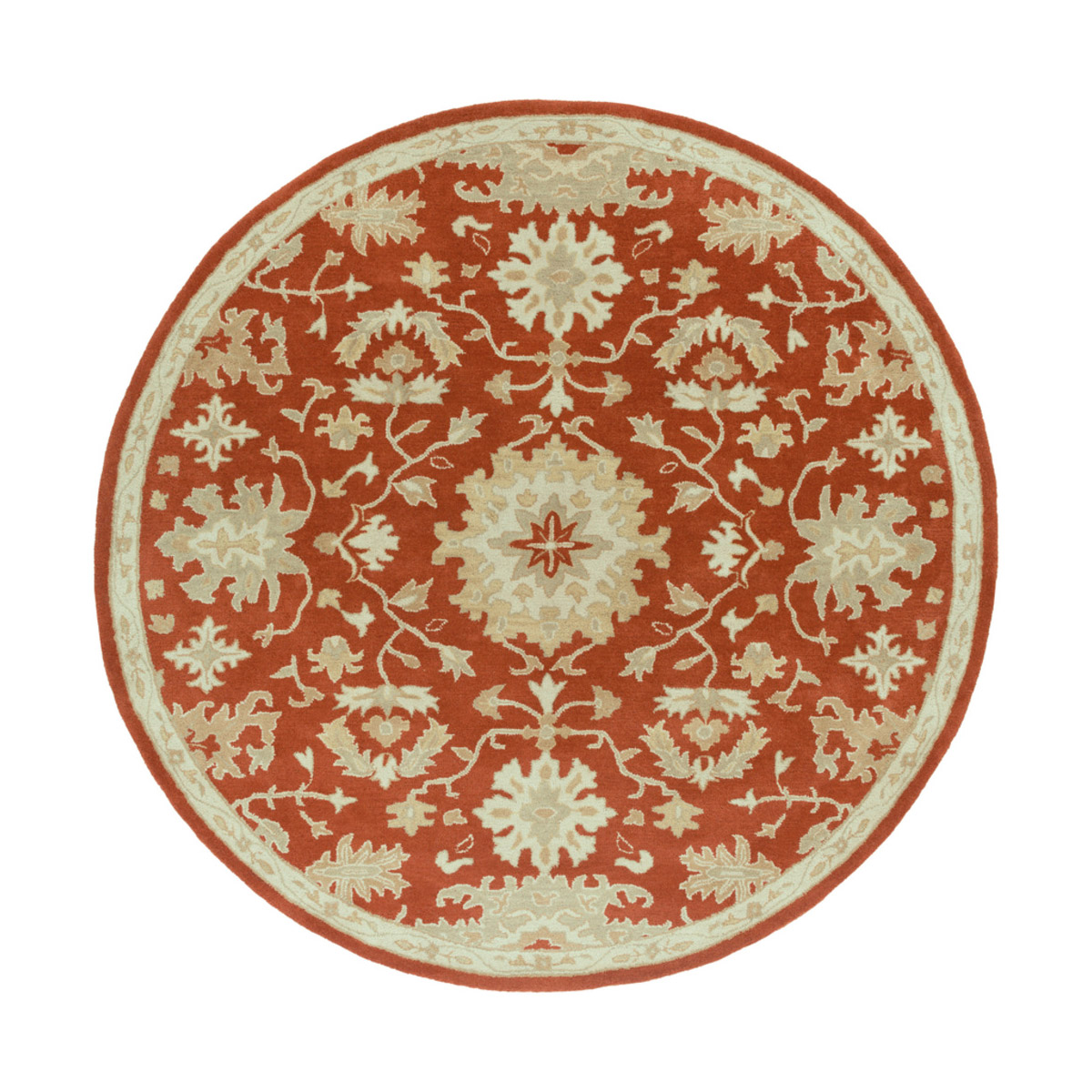 Caesar 96 inch Red and Brown Area Rug, Wool