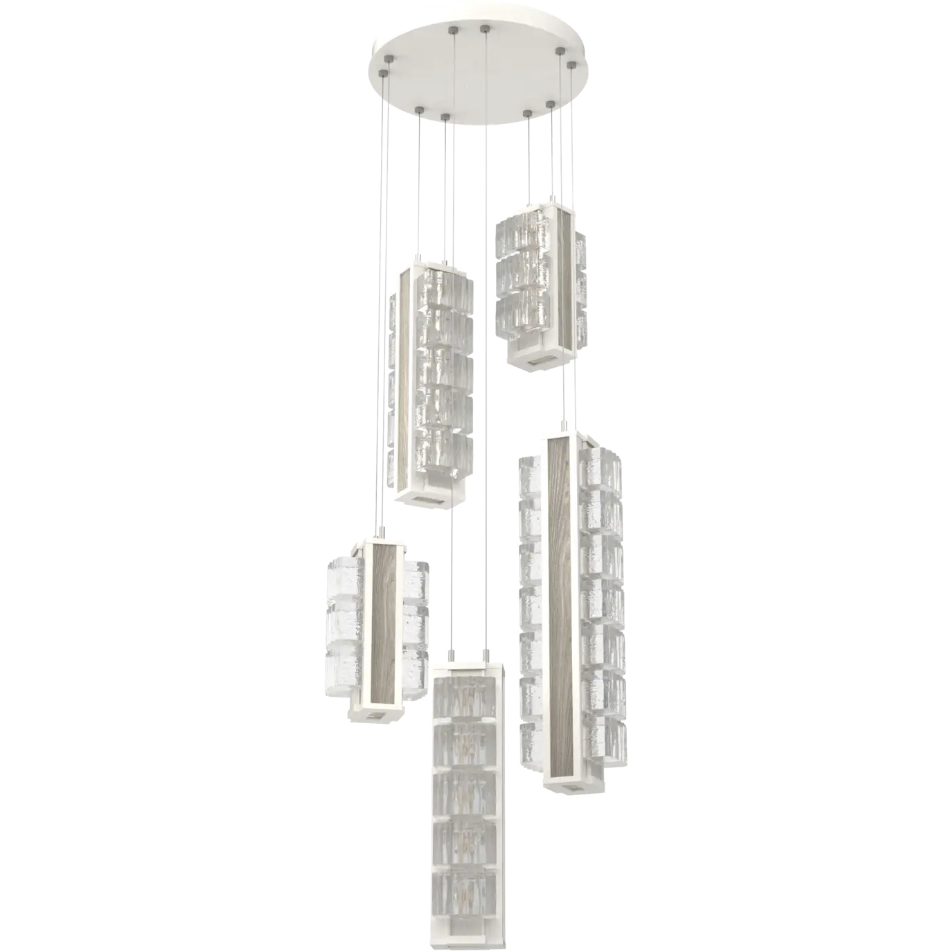 Tessera LED 21.3 inch Salt White with Ash Multi-Pendant Ceiling Light