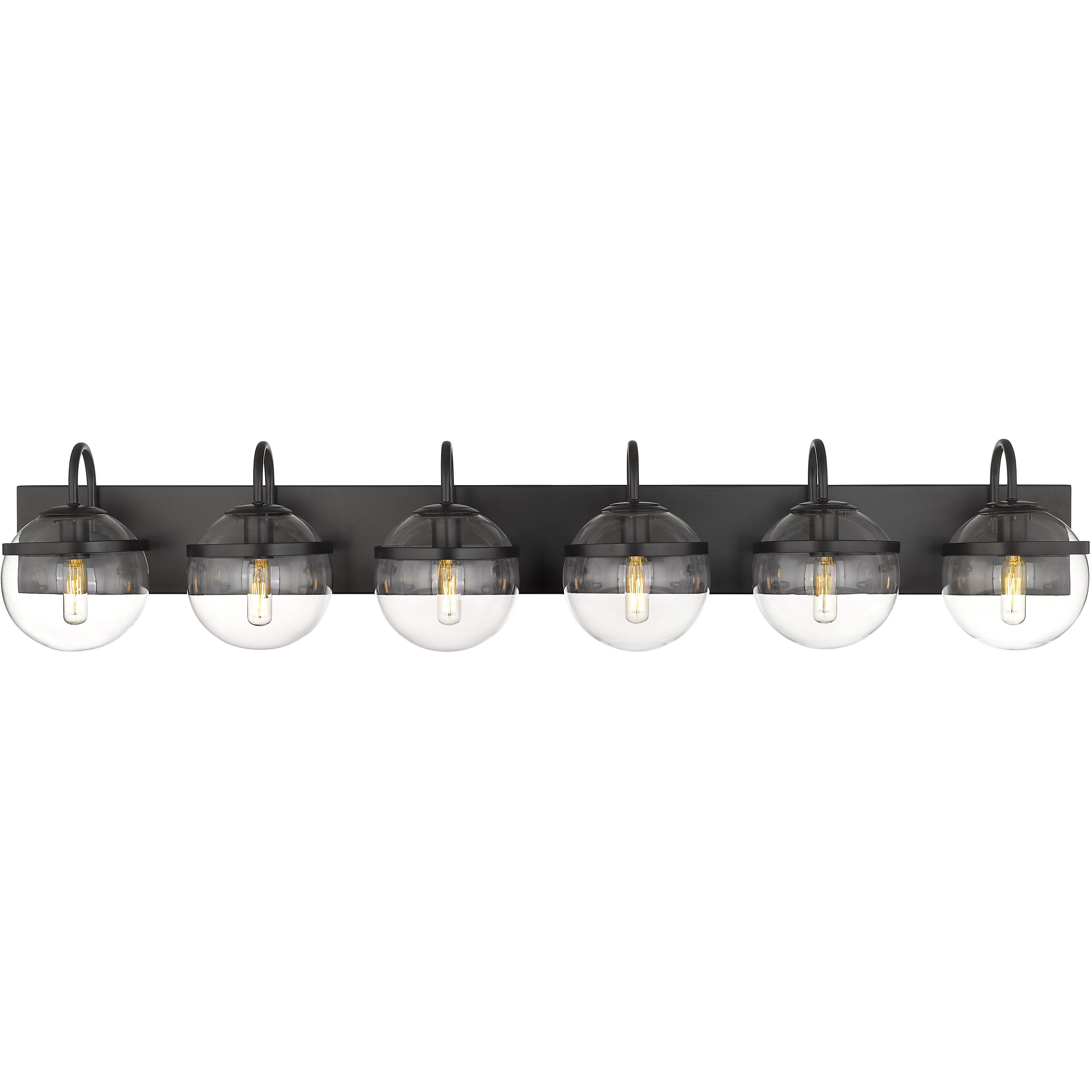 Auralume Sands LED 44 inch Matte Black and Clear Bath Vanity Light Wall Light