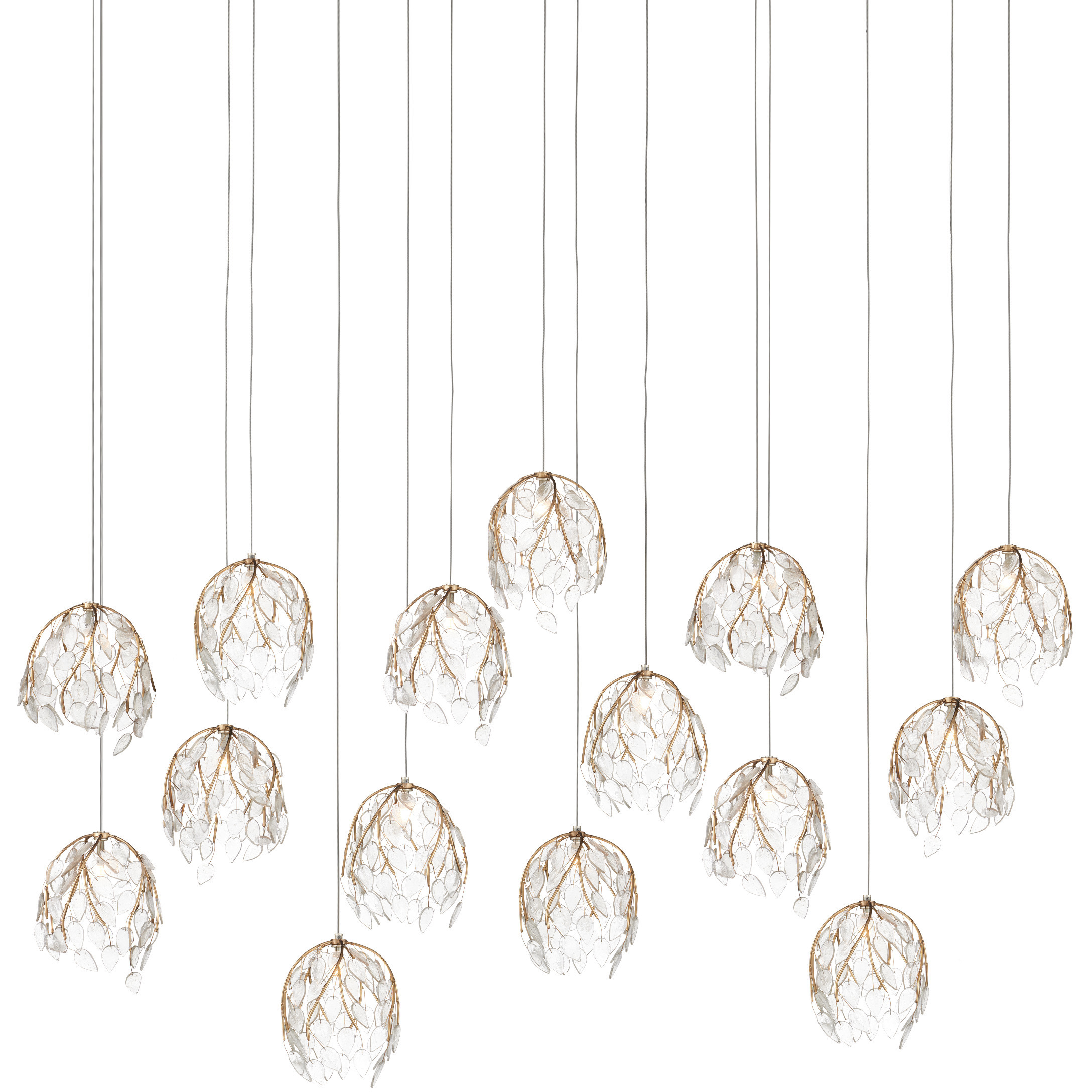 Banyan 15 Light 48 inch Antique Brass Linear Pendant Ceiling Light