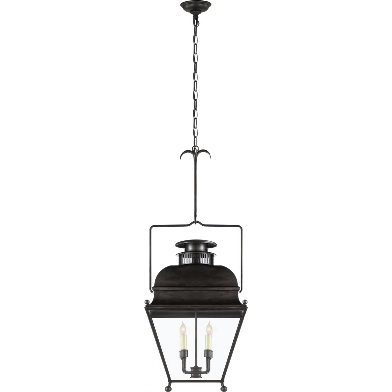 Chapman & Myers Holborn 4 Light 14 inch Aged Iron Lantern Pendant Ceiling Light, Small