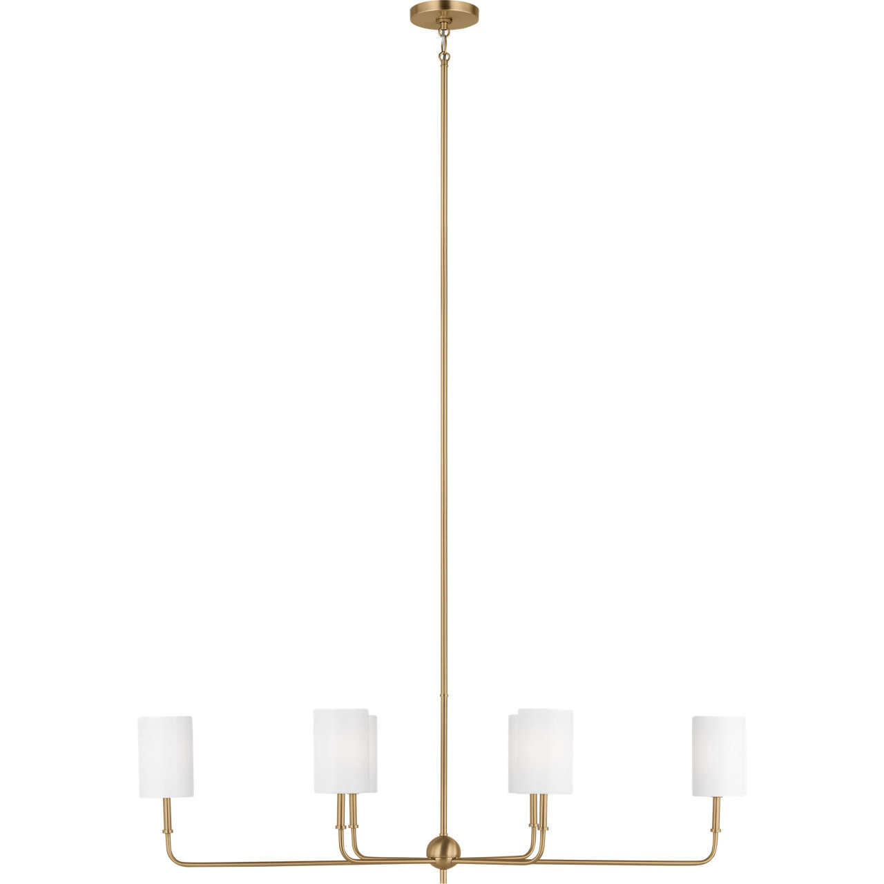 Foxdale 6 Light 44 inch Satin Brass Linear Chandelier Ceiling Light