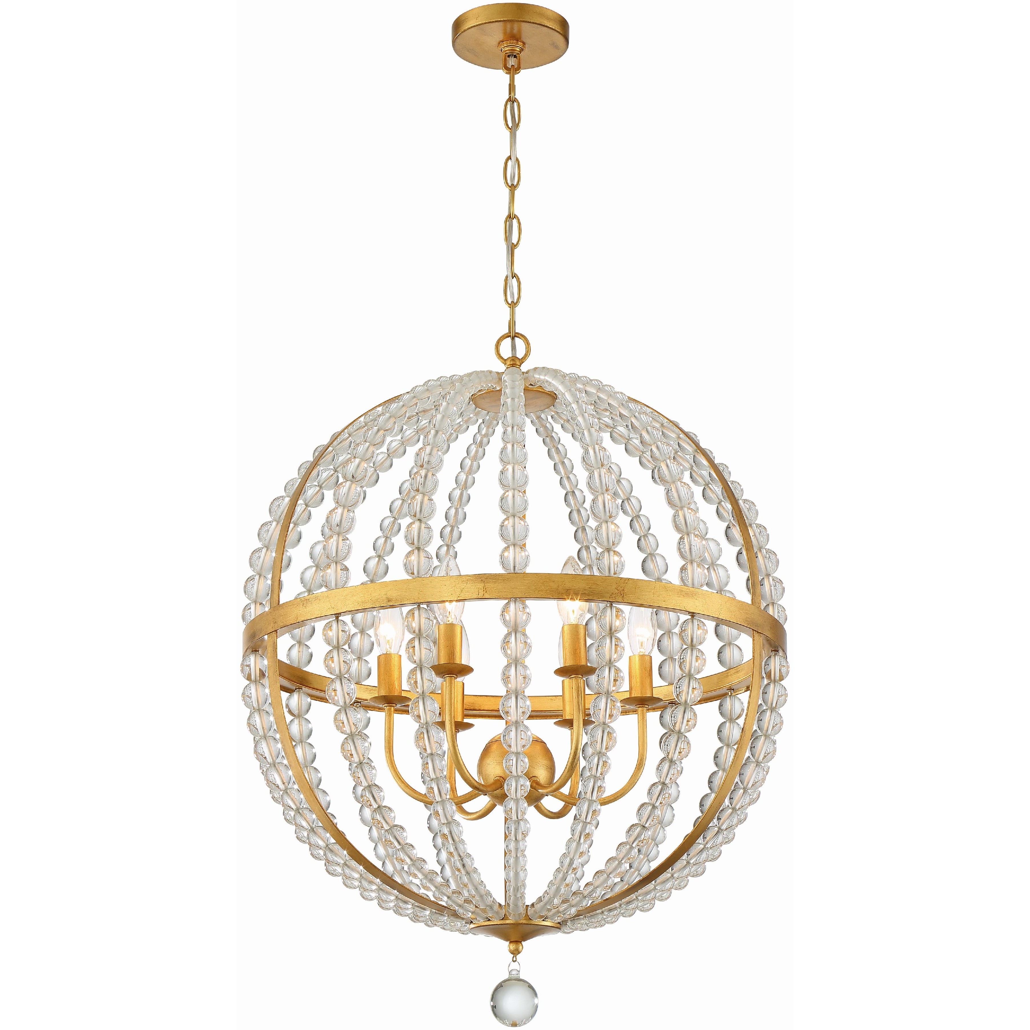 Roxy 6 Light 22 inch Antique Gold Chandelier Ceiling Light