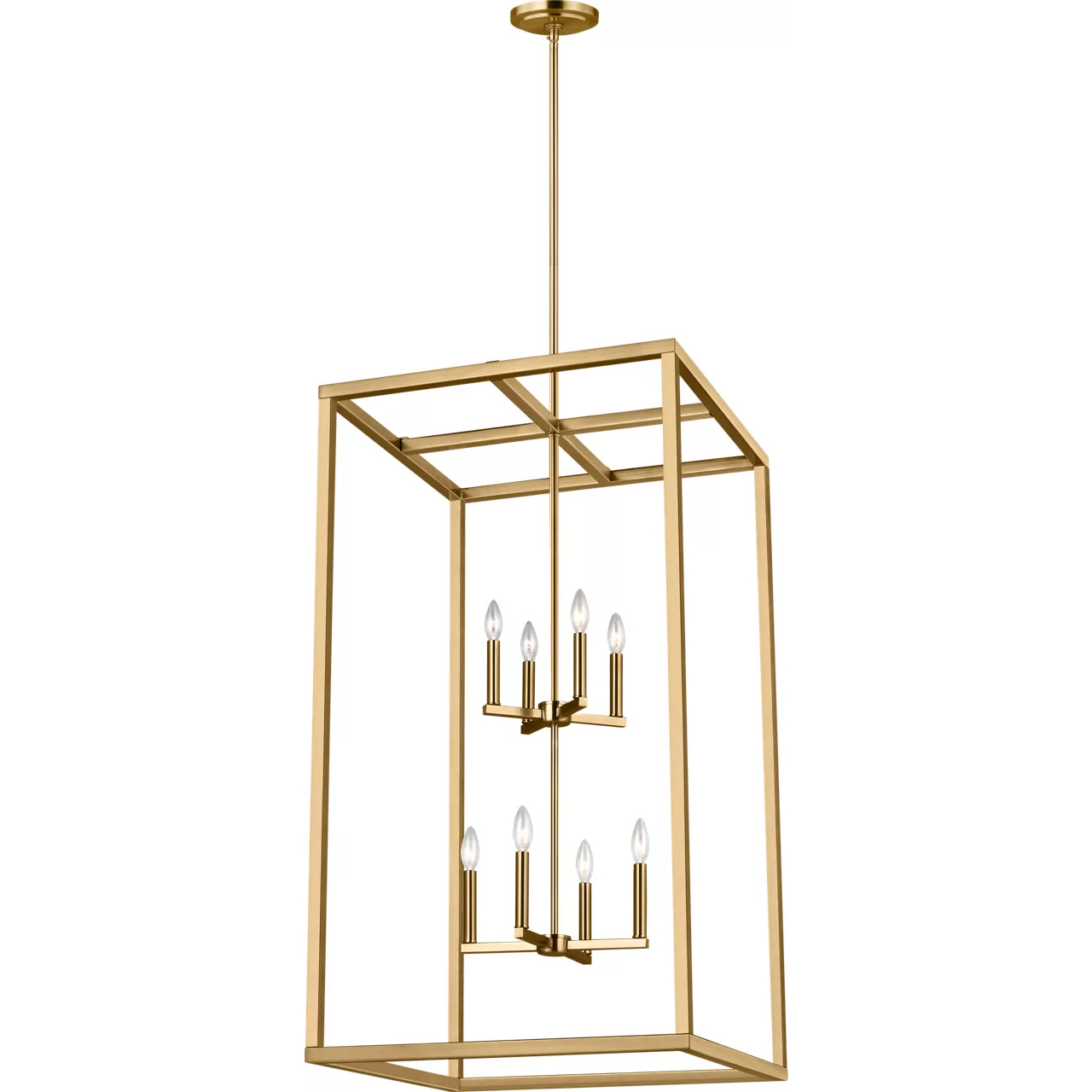 Moffet Street 8 Light 23.5 inch Satin Brass Foyer Pendant Ceiling Light, Extra Large