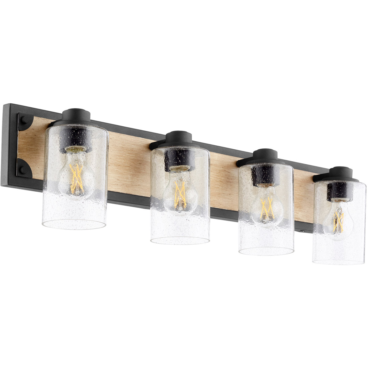 Fort Worth 4 Light 31.25 inch Noir and Driftwood Vanity Light Wall Light