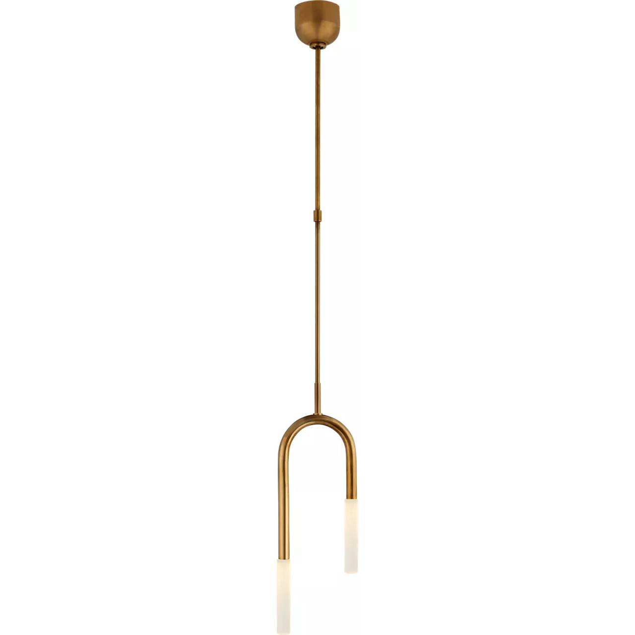 Kelly Wearstler Rousseau LED 8.5 inch Antique-Burnished Brass Asymmetric Pendant Ceiling Light in Etched Crystal, Small