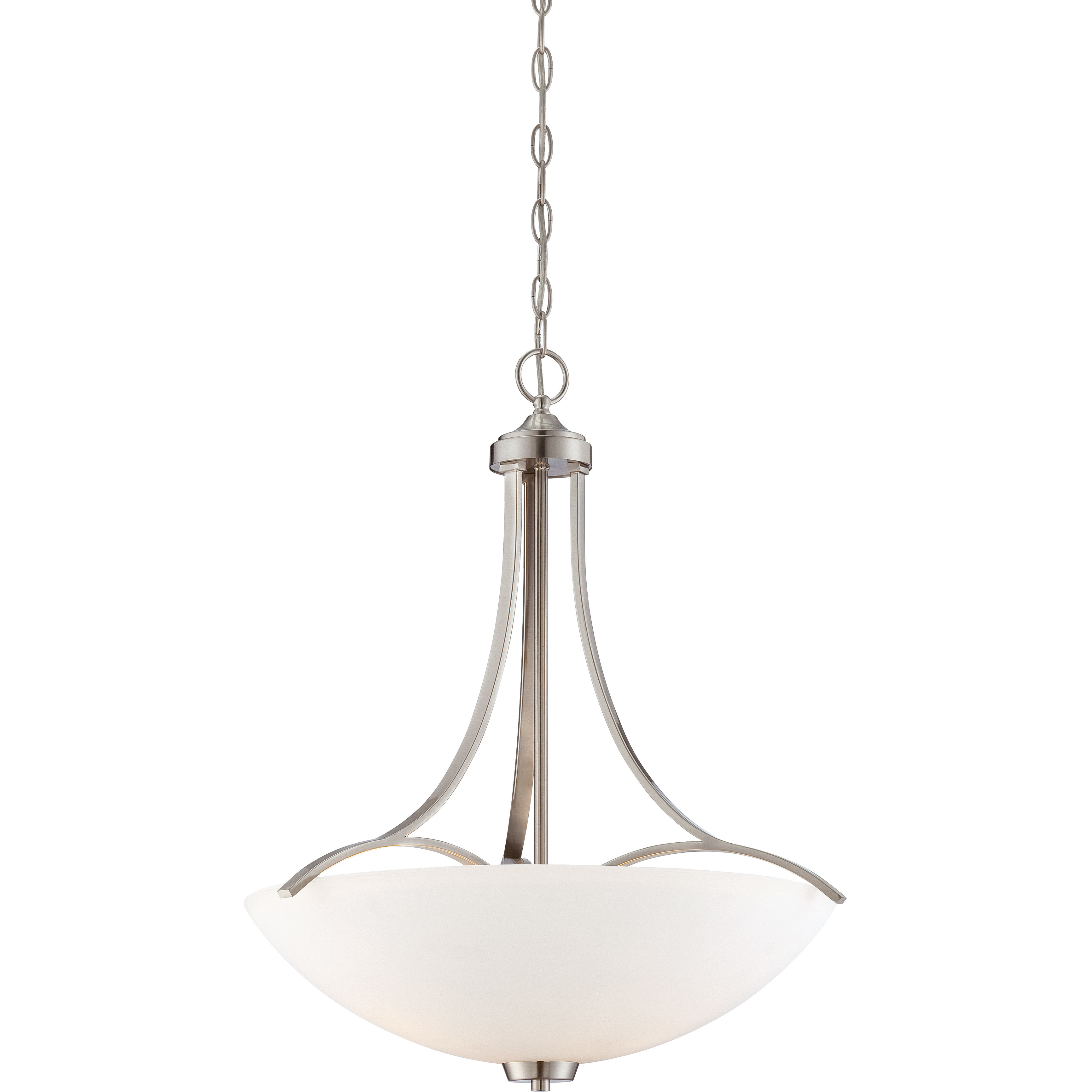 Overland Park 3 Light 21.5 inch Brushed Nickel Pendant Ceiling Light