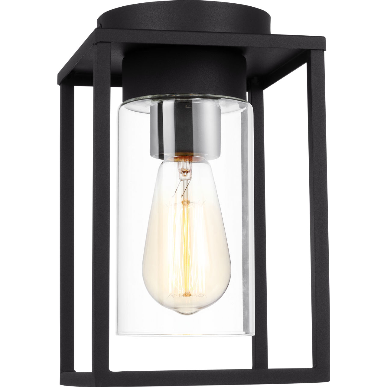 Vado 1 Light 6.38 inch Black Outdoor Flush Mount