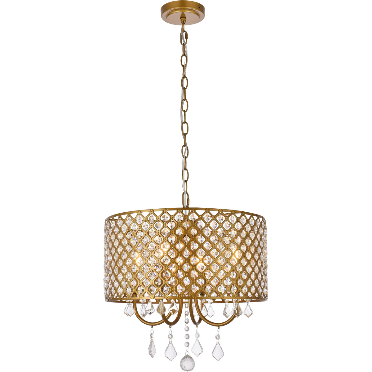 Elise 4 Light 17 inch Brass Pendant Ceiling Light