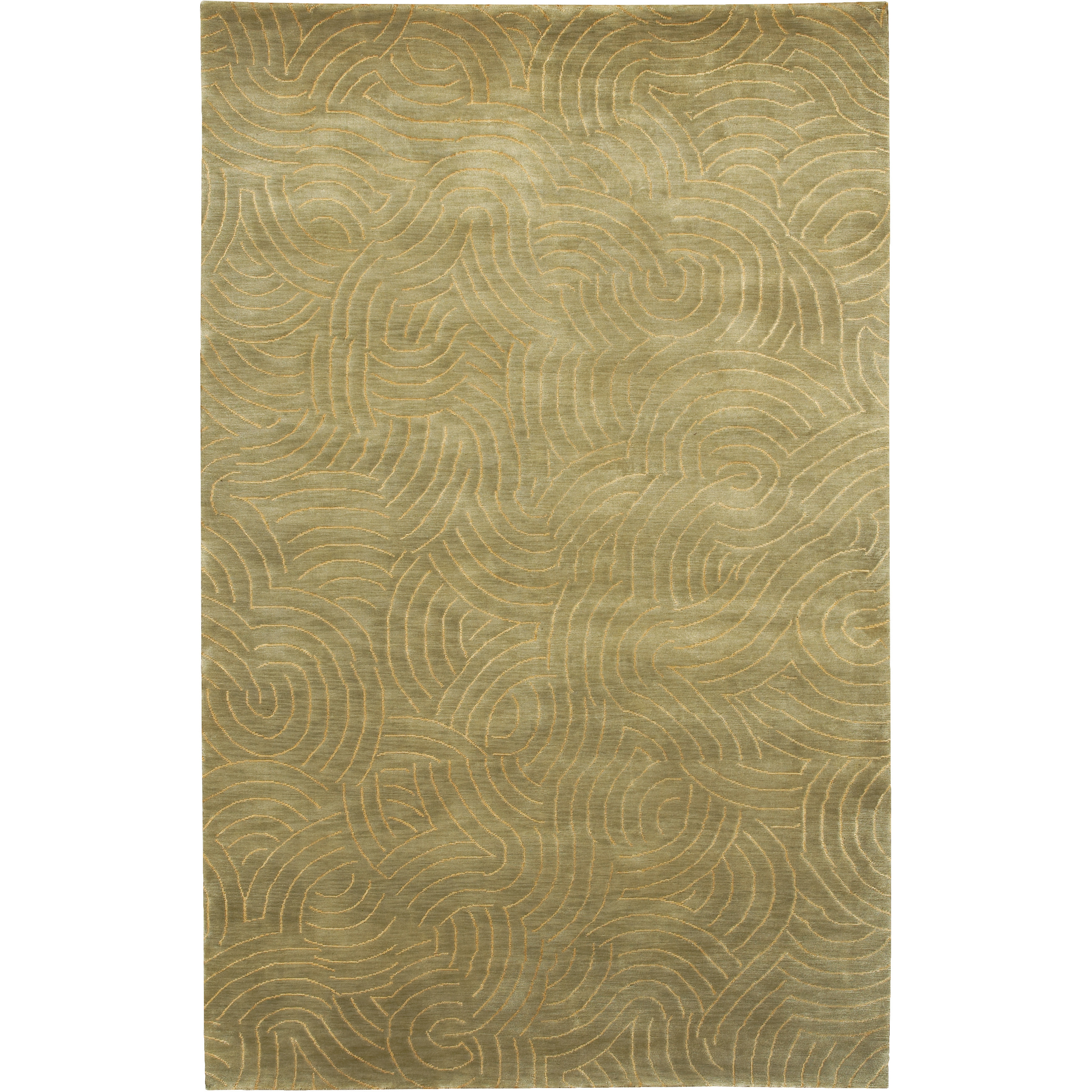 Shibui 72 X 48 inch Olive, Dark Green, Mustard Rug
