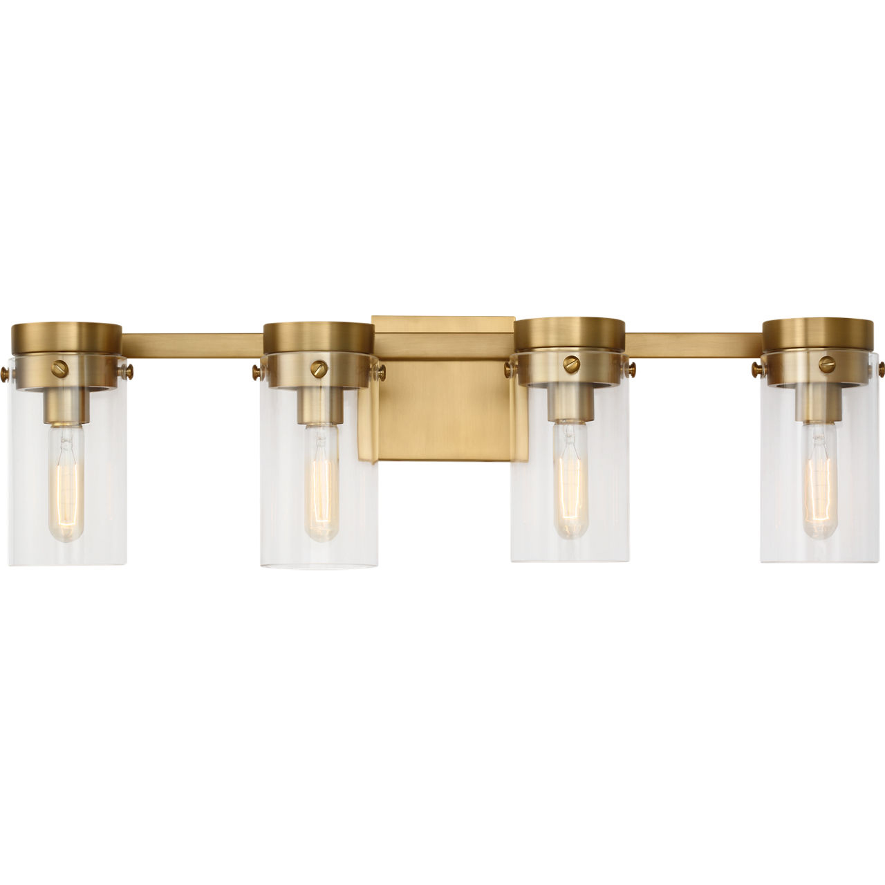 C&M by Chapman & Myers Garrett 4 Light 29.25 inch Burnished Brass Vanity Light Wall Light