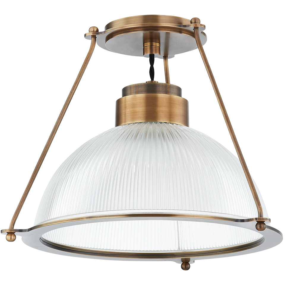 Glint 1 Light 15 inch Patina Brass Semi Flush Ceiling Light