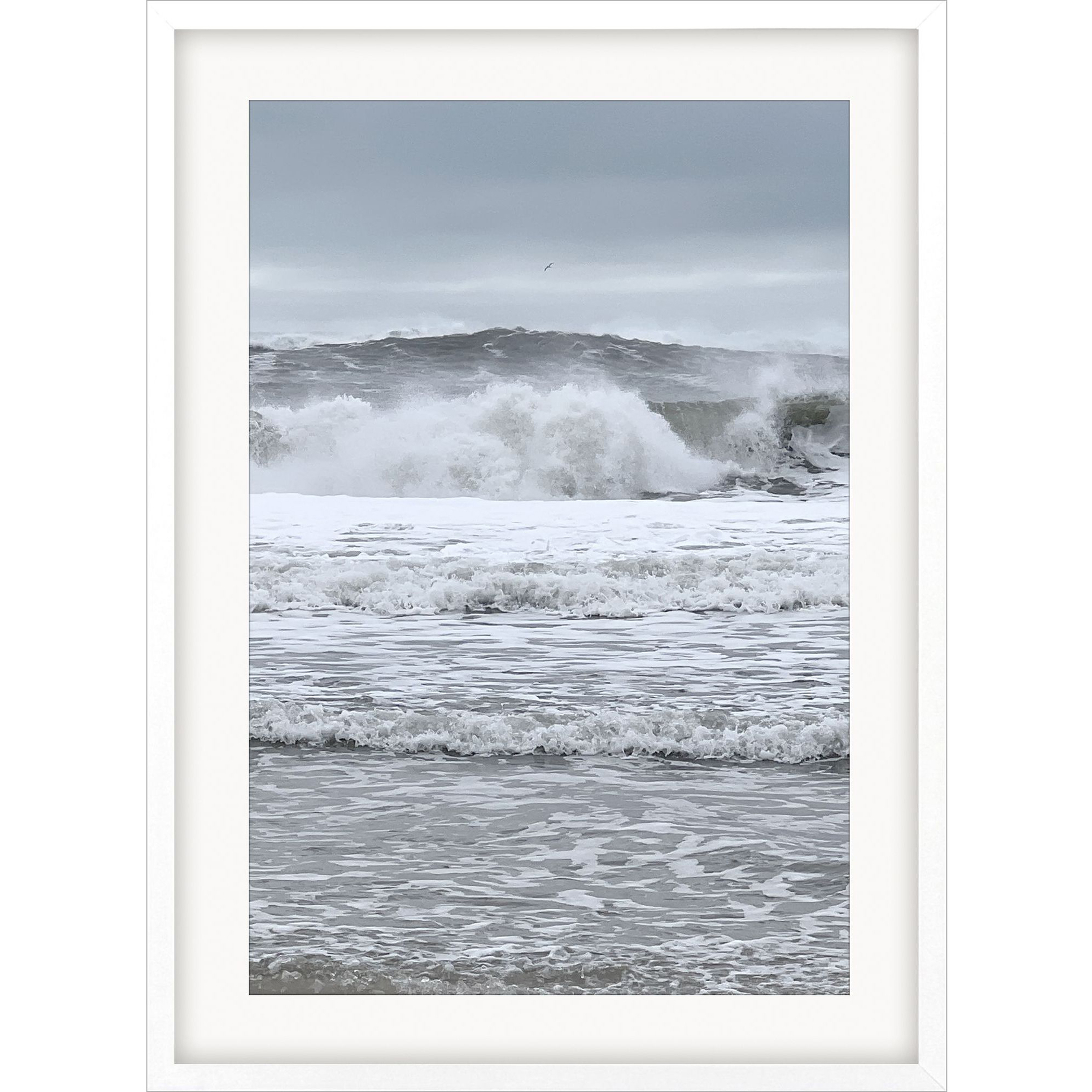 Cool Coastal Blue and Gray and White Framed Art