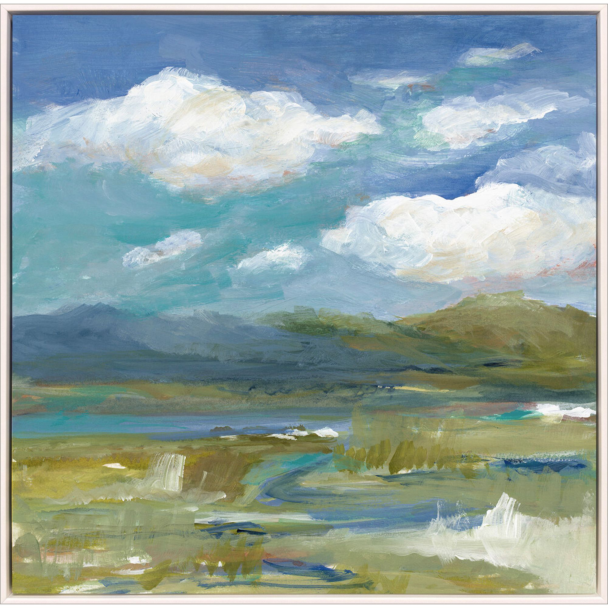 In All His Beauty Blue and Green and White Canvas
