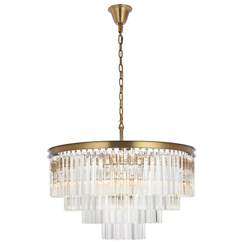 Sydney 17 Light 32 inch Satin Gold Chandelier Ceiling Light in Clear