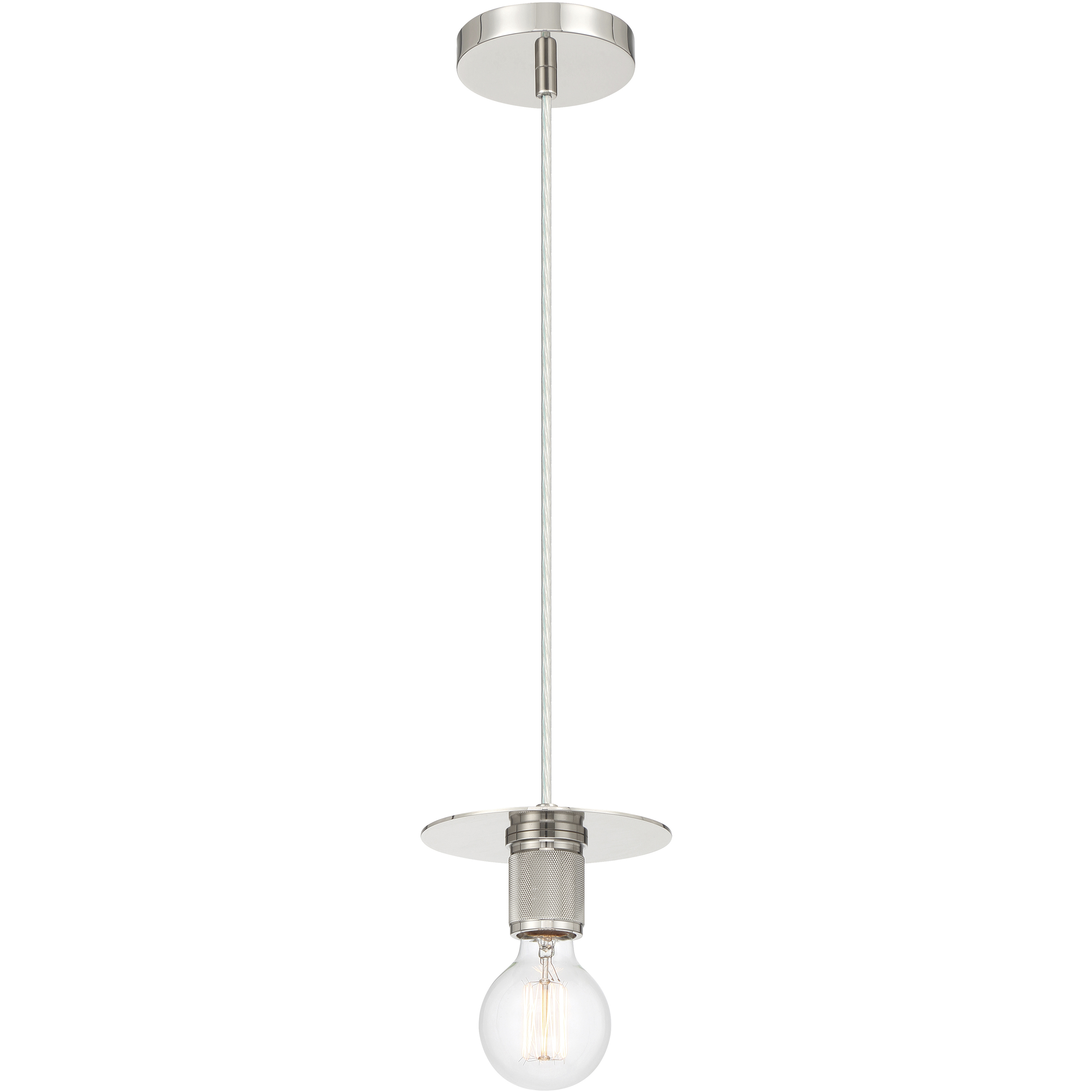 Central 1 Light 6 inch Polished Nickel Pendant Ceiling Light