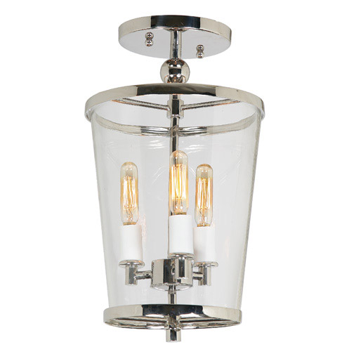 Charleston 3 Light 8 inch Oil Rubbed Bronze Semi-Flush Mount Ceiling Light