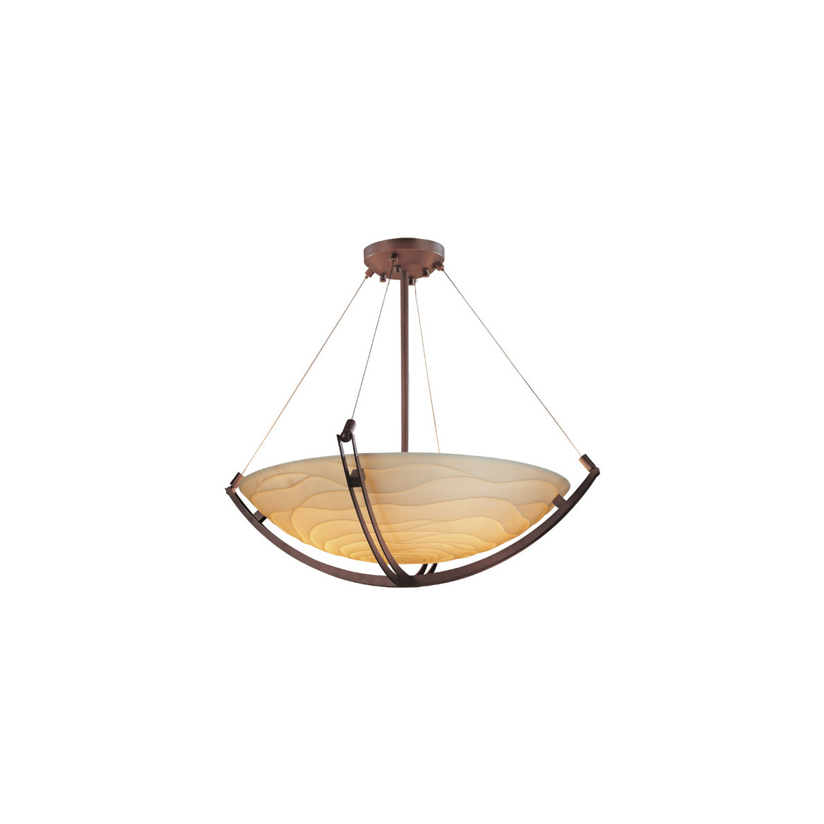 Porcelina 8 Light 55 inch Dark Bronze Pendant Bowl Ceiling Light in Waves, Round Bowl, Incandescent