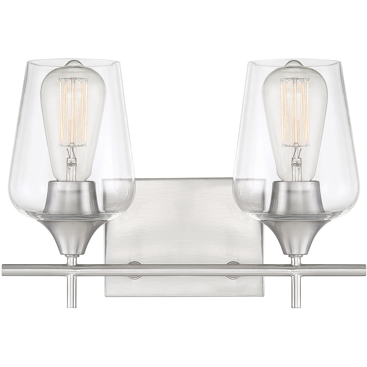 Octave 2 Light 13.75 inch Satin Nickel Bathroom Vanity Light Wall Light, Essentials